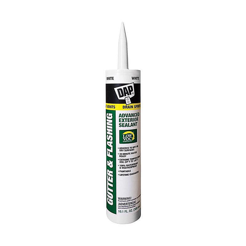 DAP - 7079801801 - White Polymer Advanced Gutter and Flashing Sealant 10.1 oz