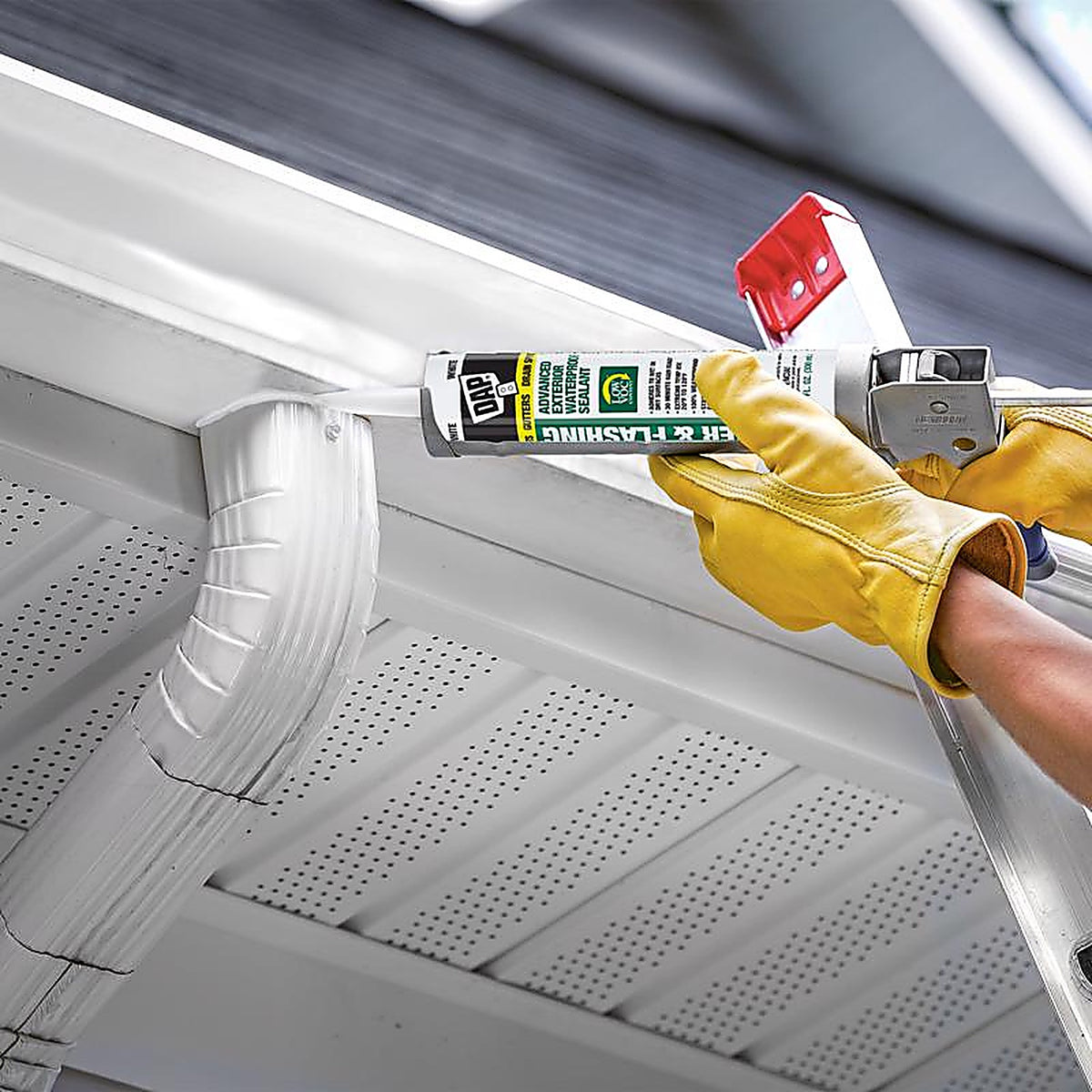 DAP - 7079801801 - White Polymer Advanced Gutter and Flashing Sealant 10.1 oz