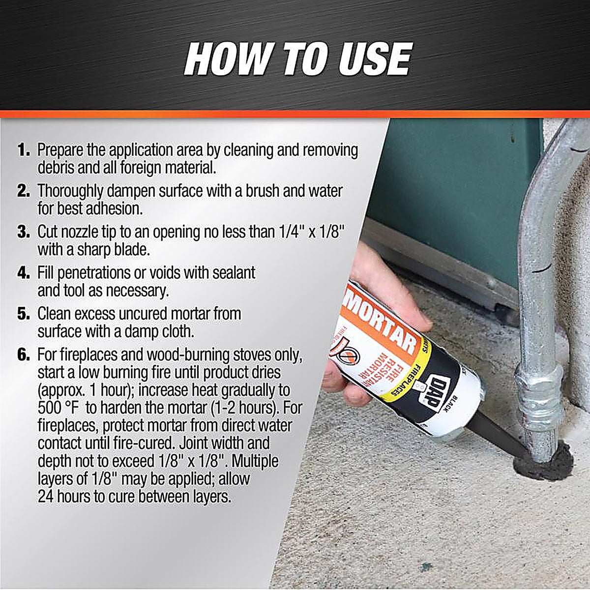 DAP - 7079818854 - Black Silicate Fire Resistant Caulk 10.1 oz