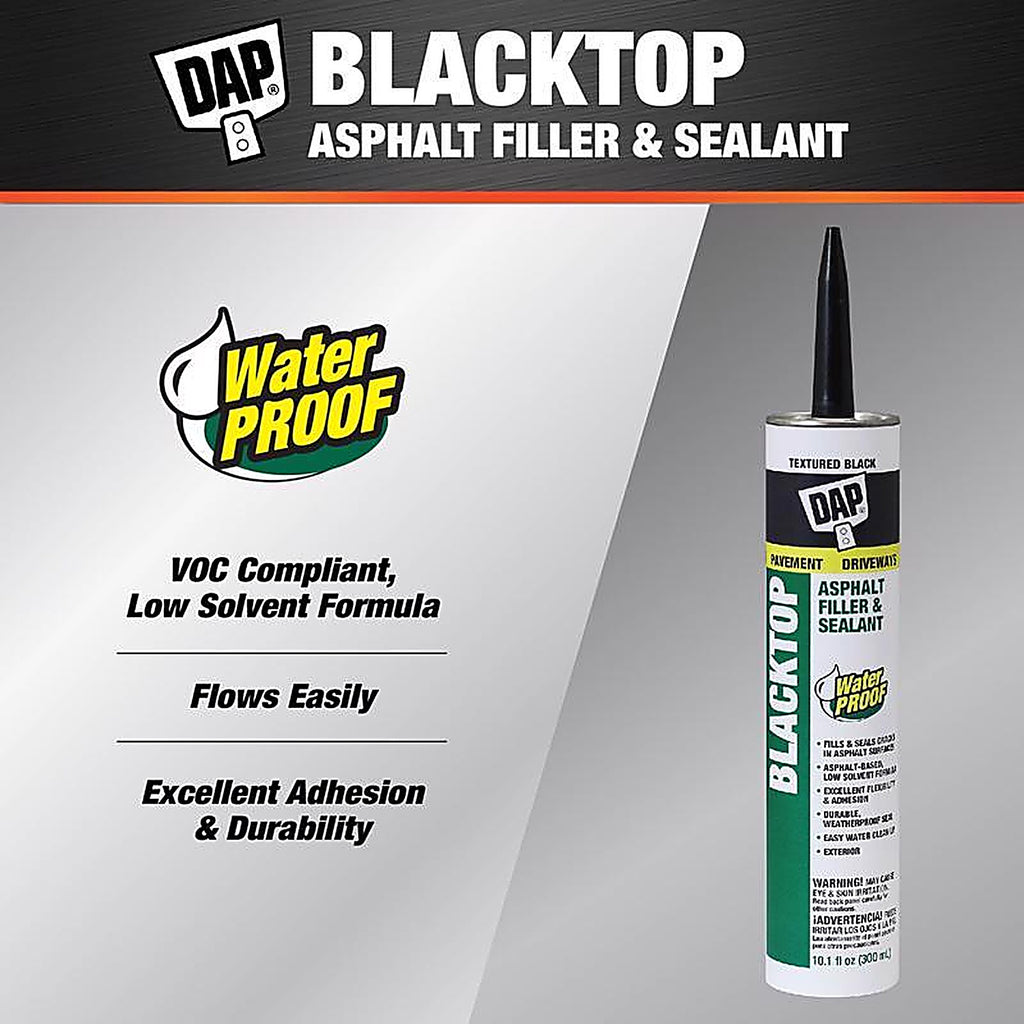 DAP - 7079827065 - Blacktop Black Synthetic Asphalt/Rubber Asphalt Sealant 10.1 oz