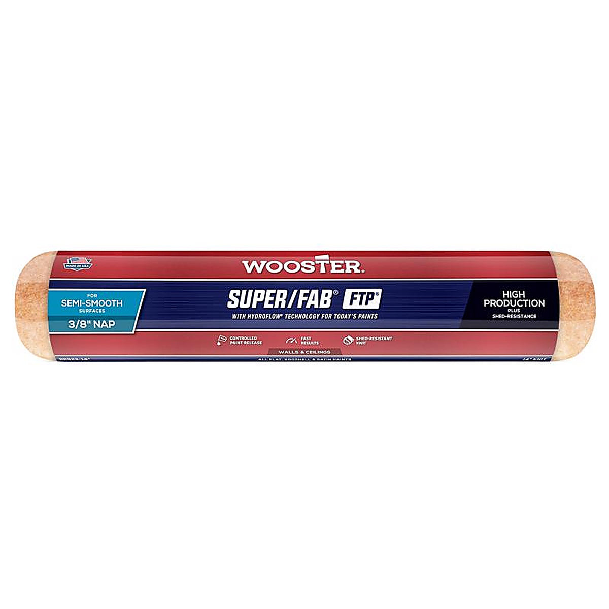 Wooster - RR923-14 - Super/Fab FTP Synthetic Blend 14 in. W X 3/8 in. Regular Paint Roller Cover 1 pk