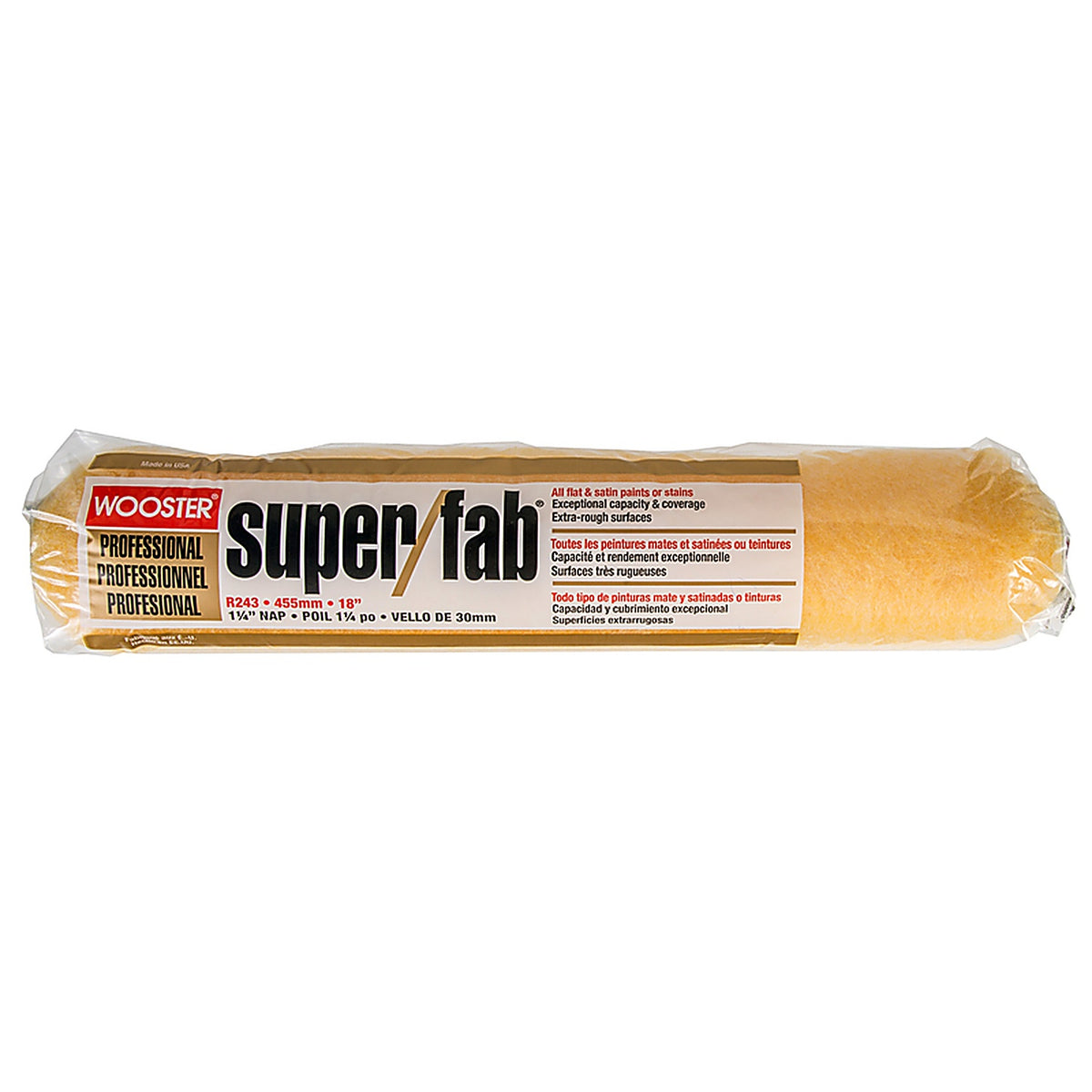 Wooster - R243-18 - Super/Fab Knit 18 in. W X 1-1/4 in. Regular Paint Roller Cover 1 pk