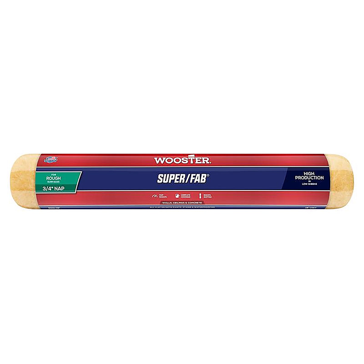 Wooster - R241-18 - Super/Fab Knit 18 in. W X 3/4 in. Regular Paint Roller Cover 1 pk