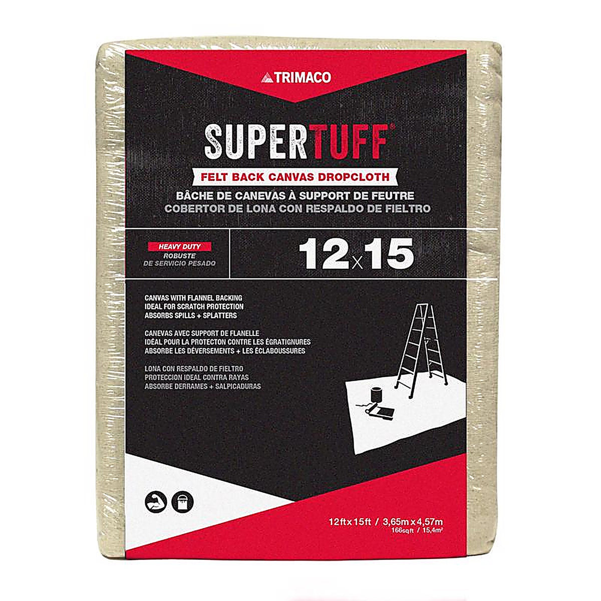 Trimaco - FB3 - SuperTuff 12 ft. W X 15 ft. L Canvas/Felt Drop Cloth 1 pk