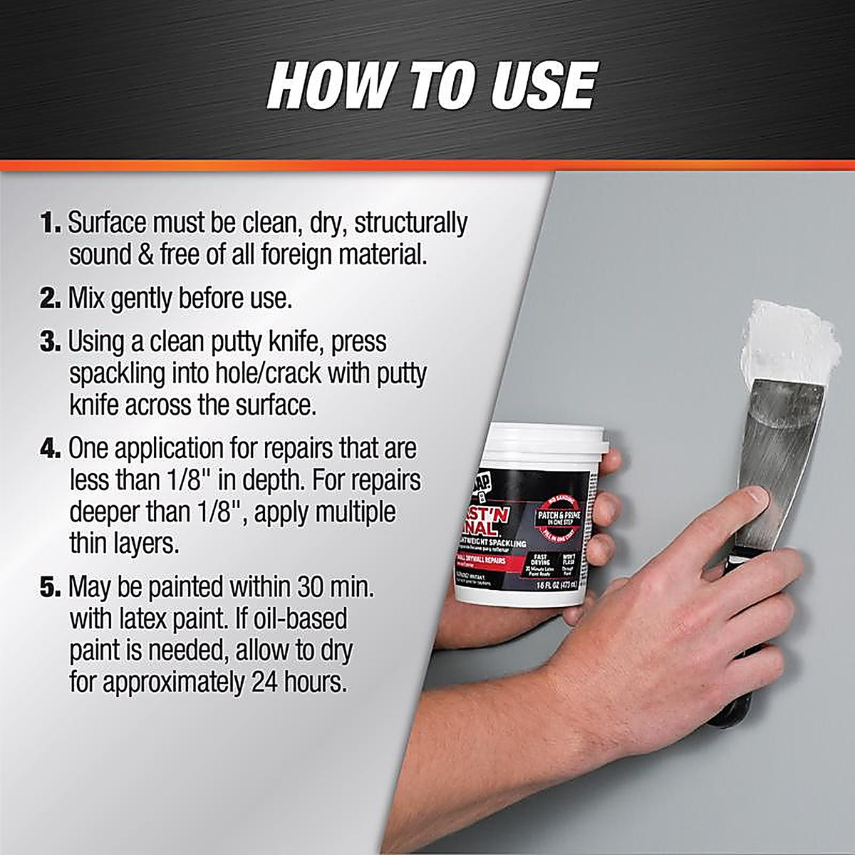 DAP - 7079812141 - Fast 'N Final Ready to Use White Lightweight Spackling Compound 16 oz