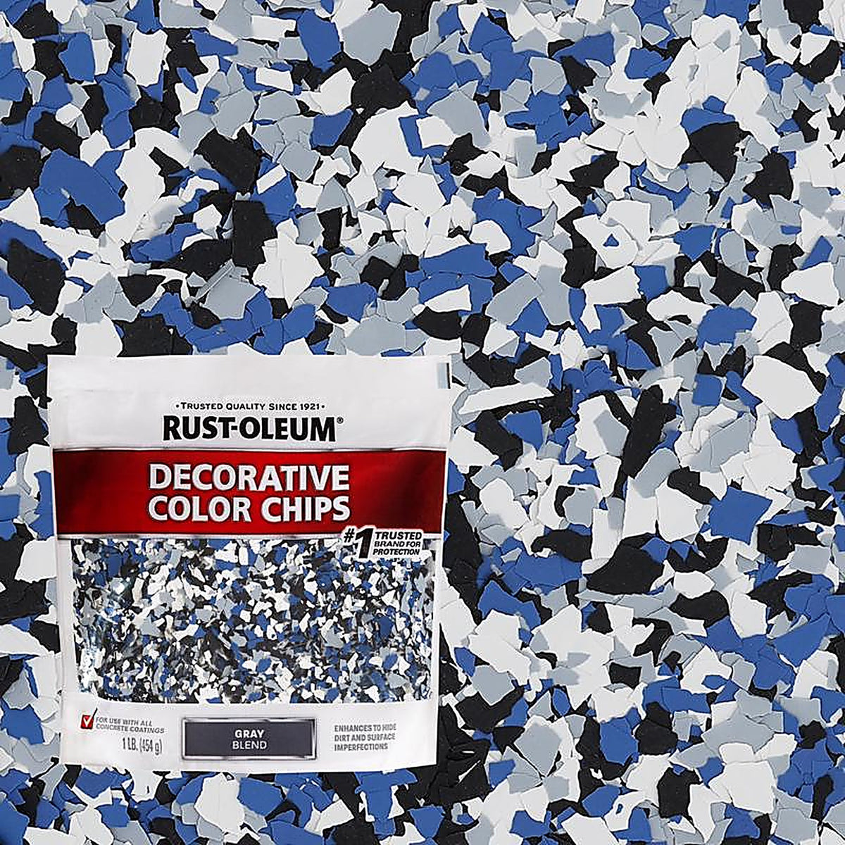 Rust-Oleum - 301359 - EpoxyShield Indoor and Outdoor Gray Blend Decorative Color Chips 1 lb
