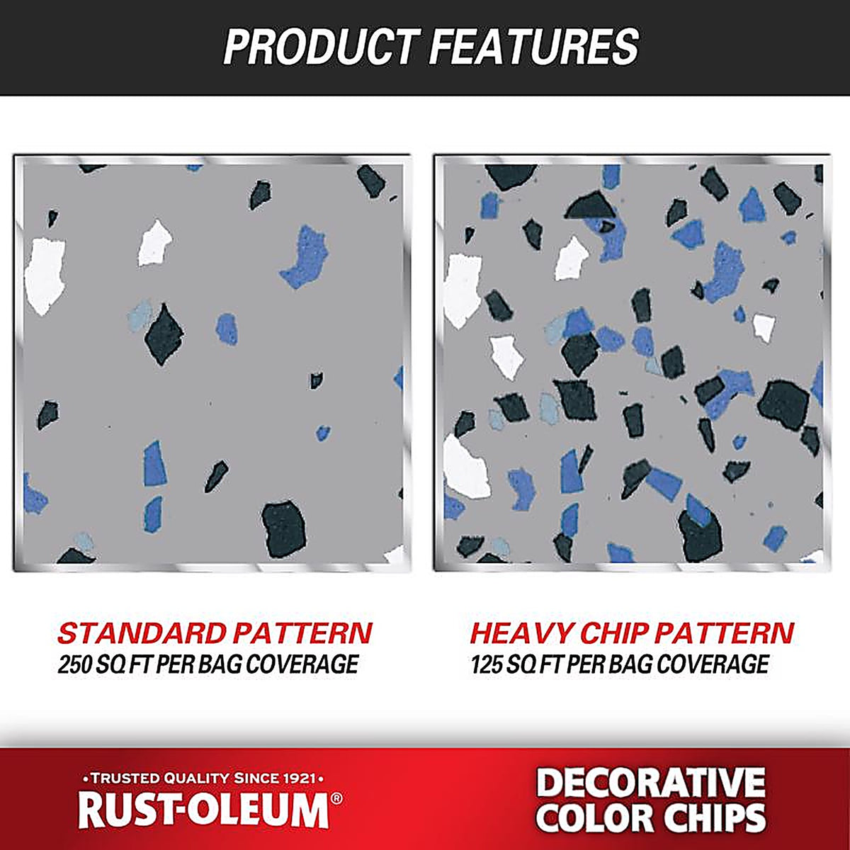 Rust-Oleum - 301359 - EpoxyShield Indoor and Outdoor Gray Blend Decorative Color Chips 1 lb