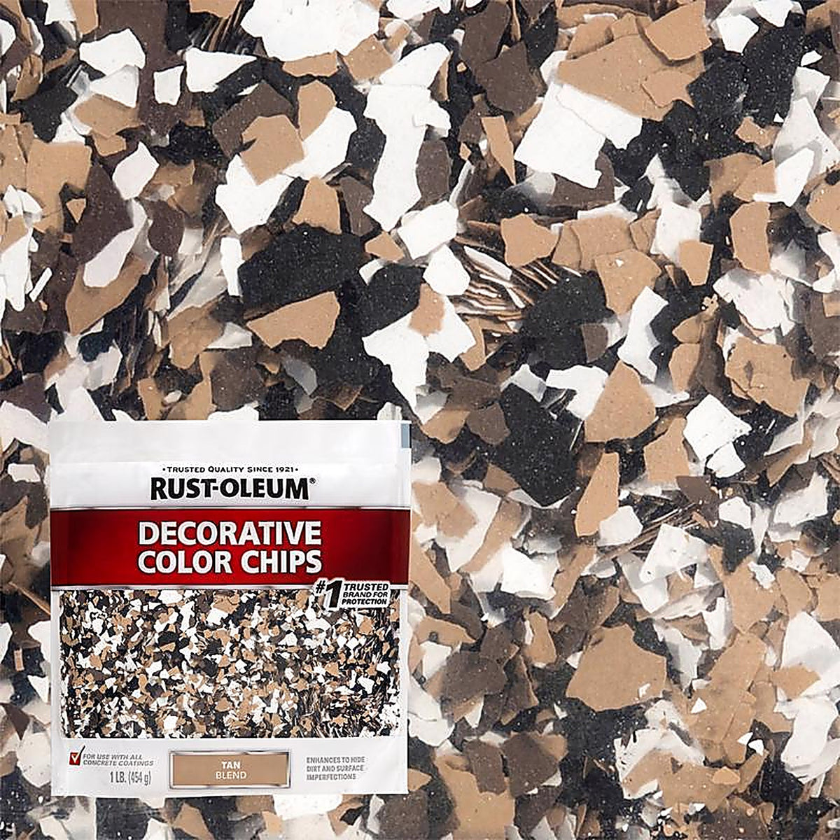Rust-Oleum - 312447 - EpoxyShield Indoor and Outdoor Tan Blend Decorative Color Chips 1 lb