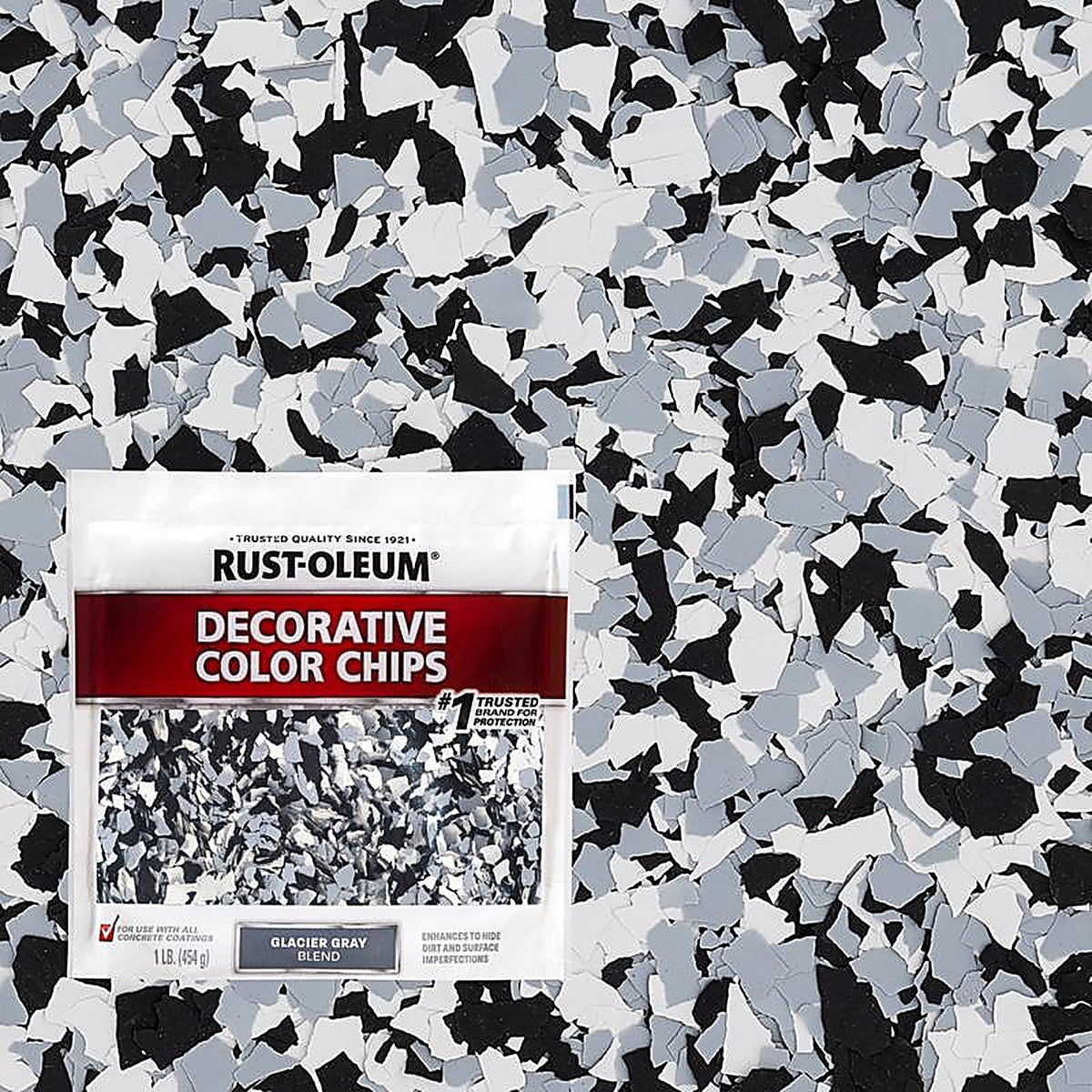 Rust-Oleum - 312449 - EpoxyShield Indoor and Outdoor Glacier Gray Blend Decorative Color Chips 1 lb