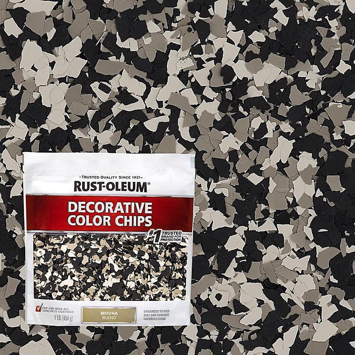 Rust-Oleum - 301238 - EpoxyShield Indoor and Outdoor Mocha Blend Decorative Color Chips 1 lb