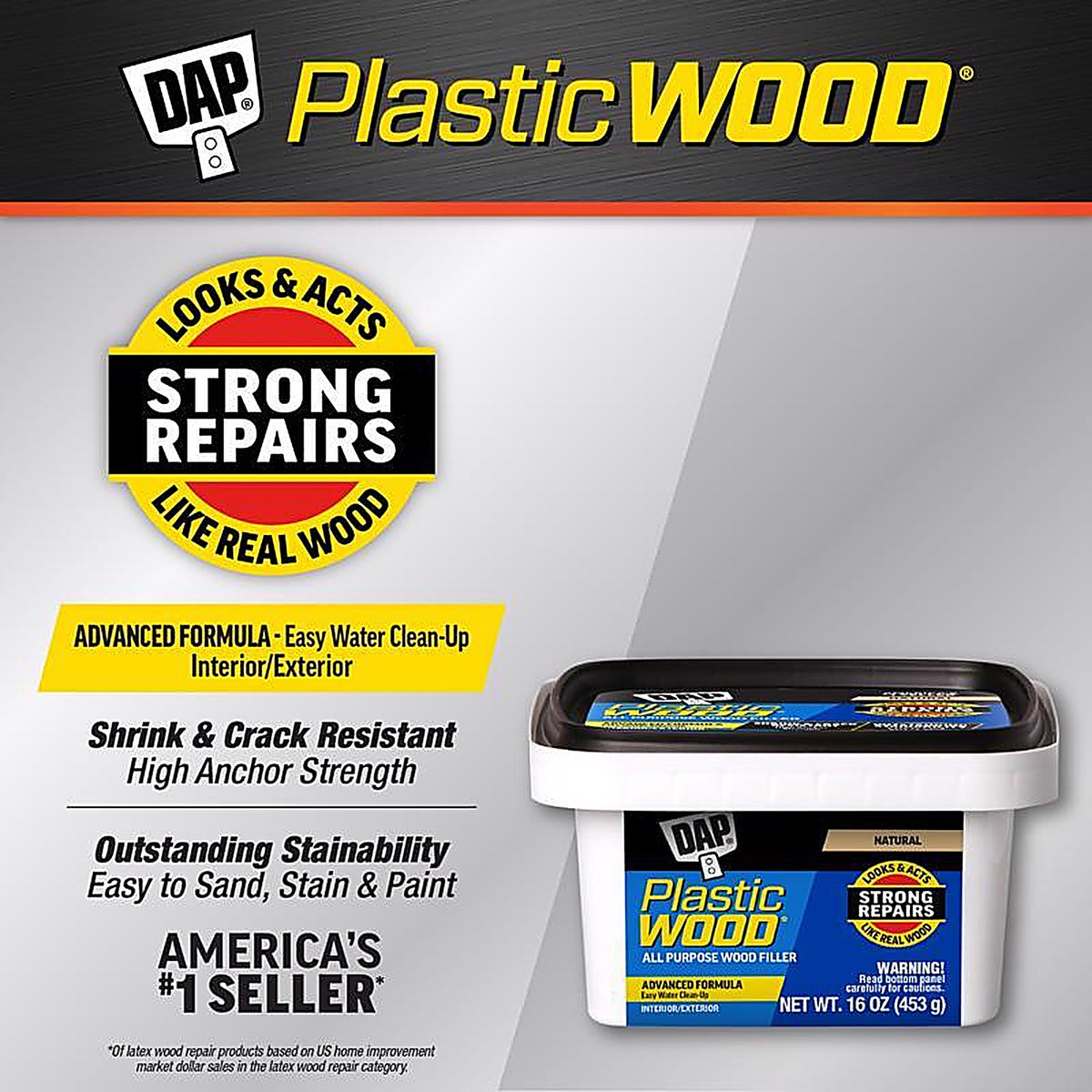 DAP - 7079800529 - Plastic Wood Natural Wood Filler 16 oz