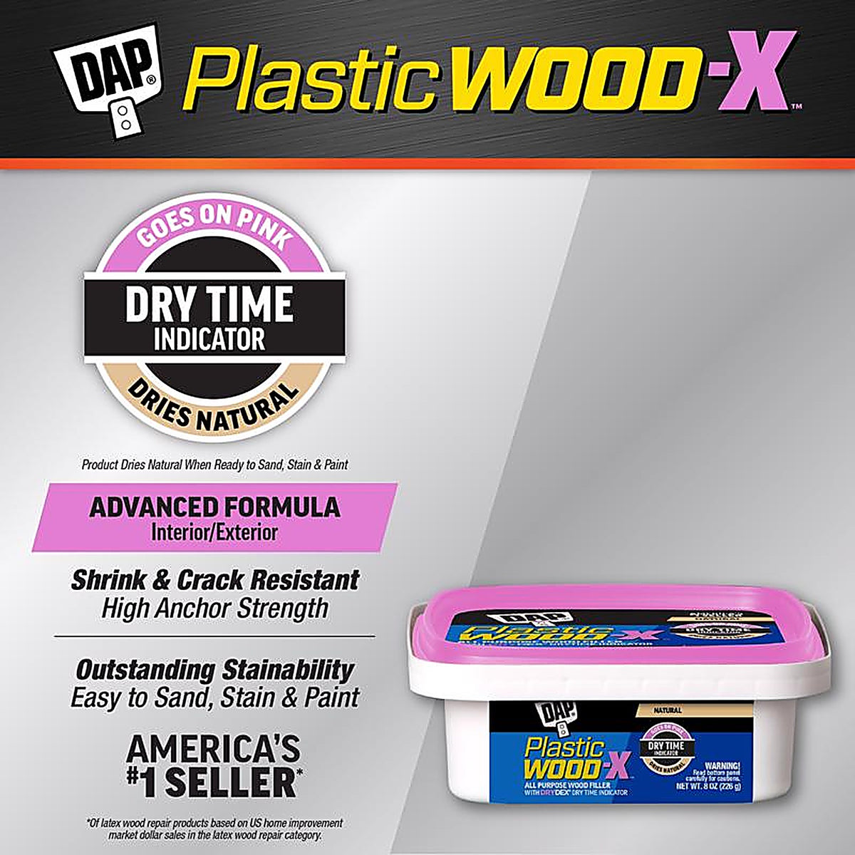 DAP - 7079800541 - Plastic Wood-X Natural Wood Filler 8 oz