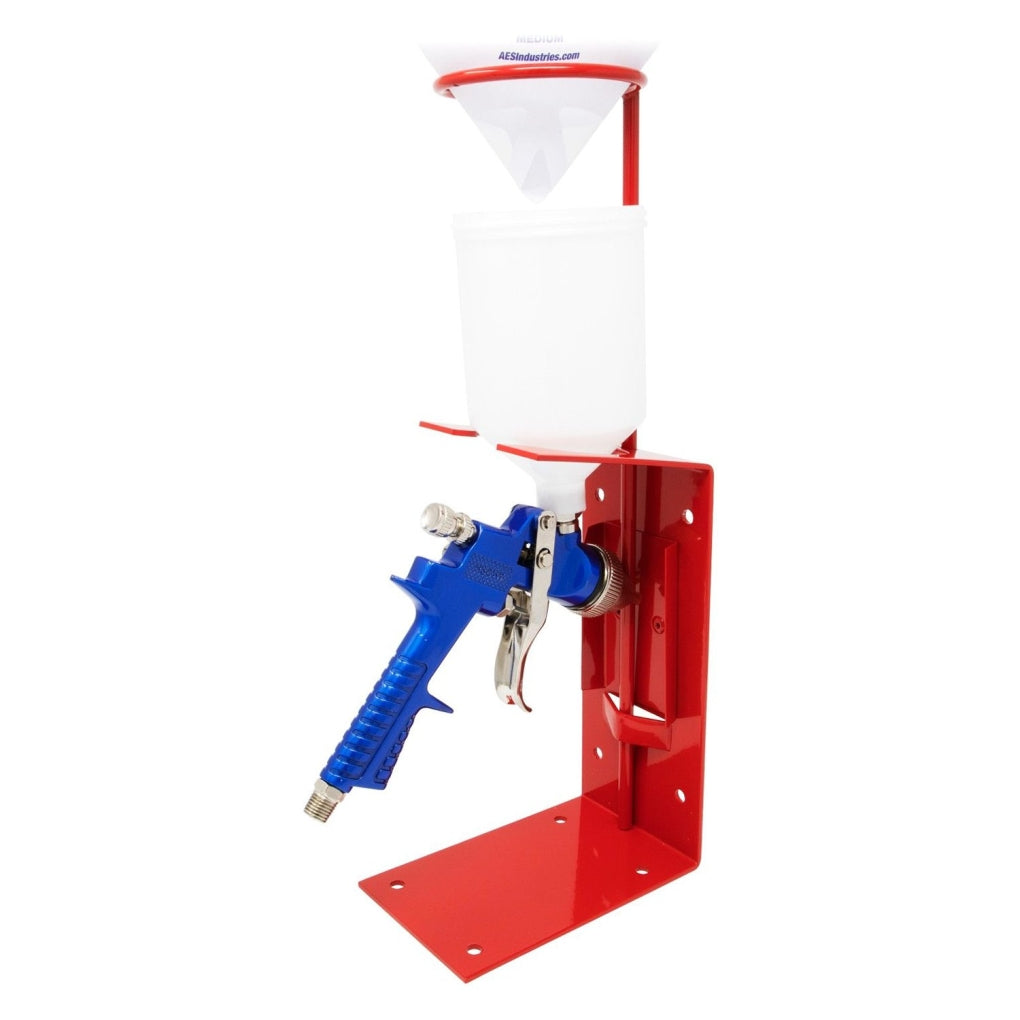 AES|162|Heavy - Duty Single Spray Gun and Strainer Stand, 17 in H, Steel, Horizontal/Vertical - Mount