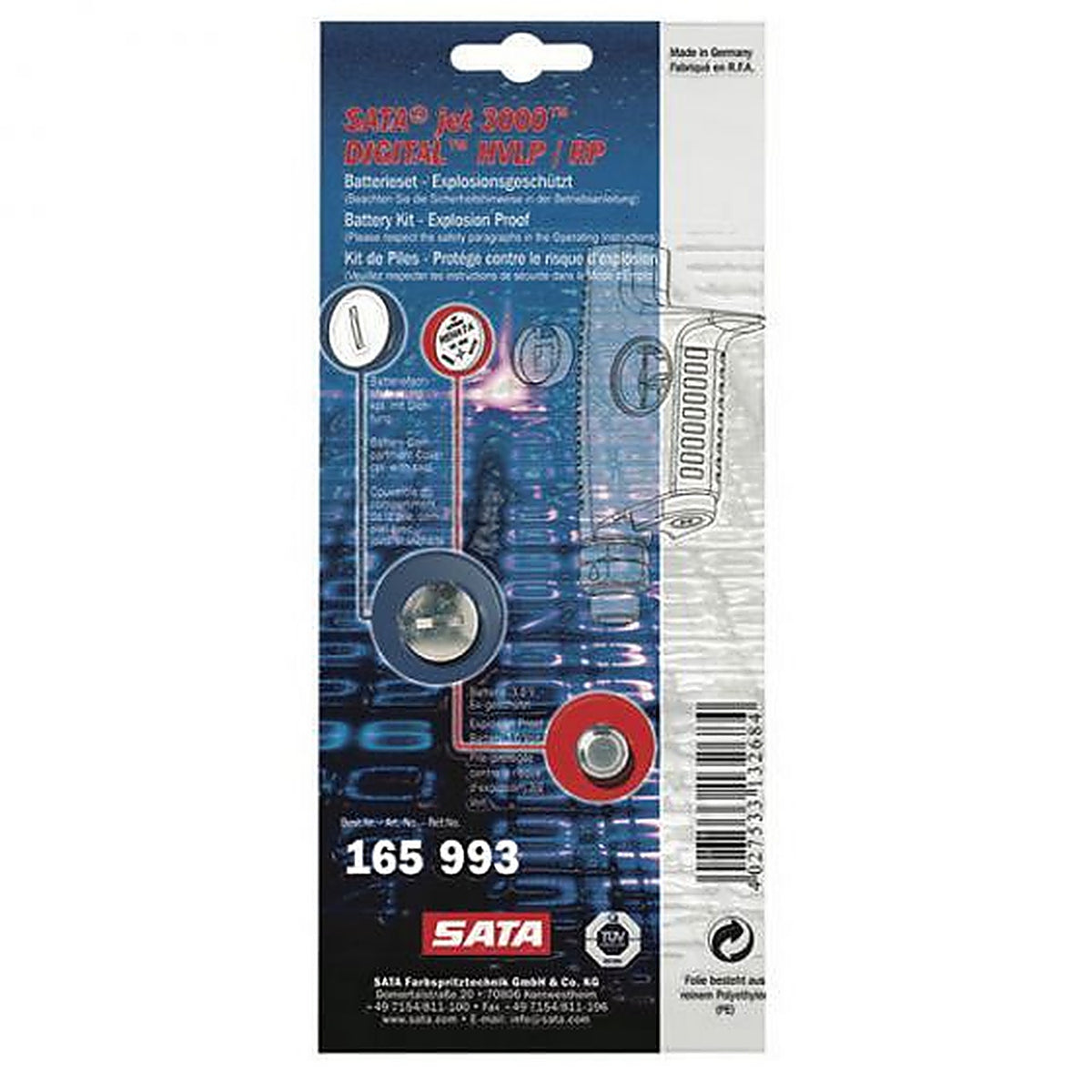 SATA - 165993 - Battery Kit, Use with: SATAjet 4000 B Spray Gun