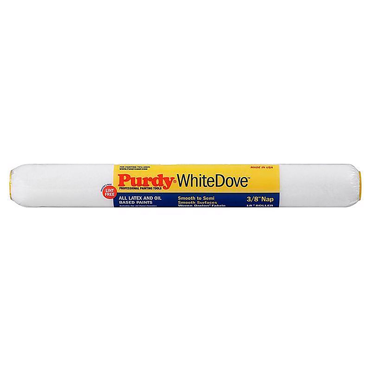 Purdy - 14H670182 - White Dove Dralon 18 in. W X 3/8 in. S Regular Paint Roller Cover 1 pk