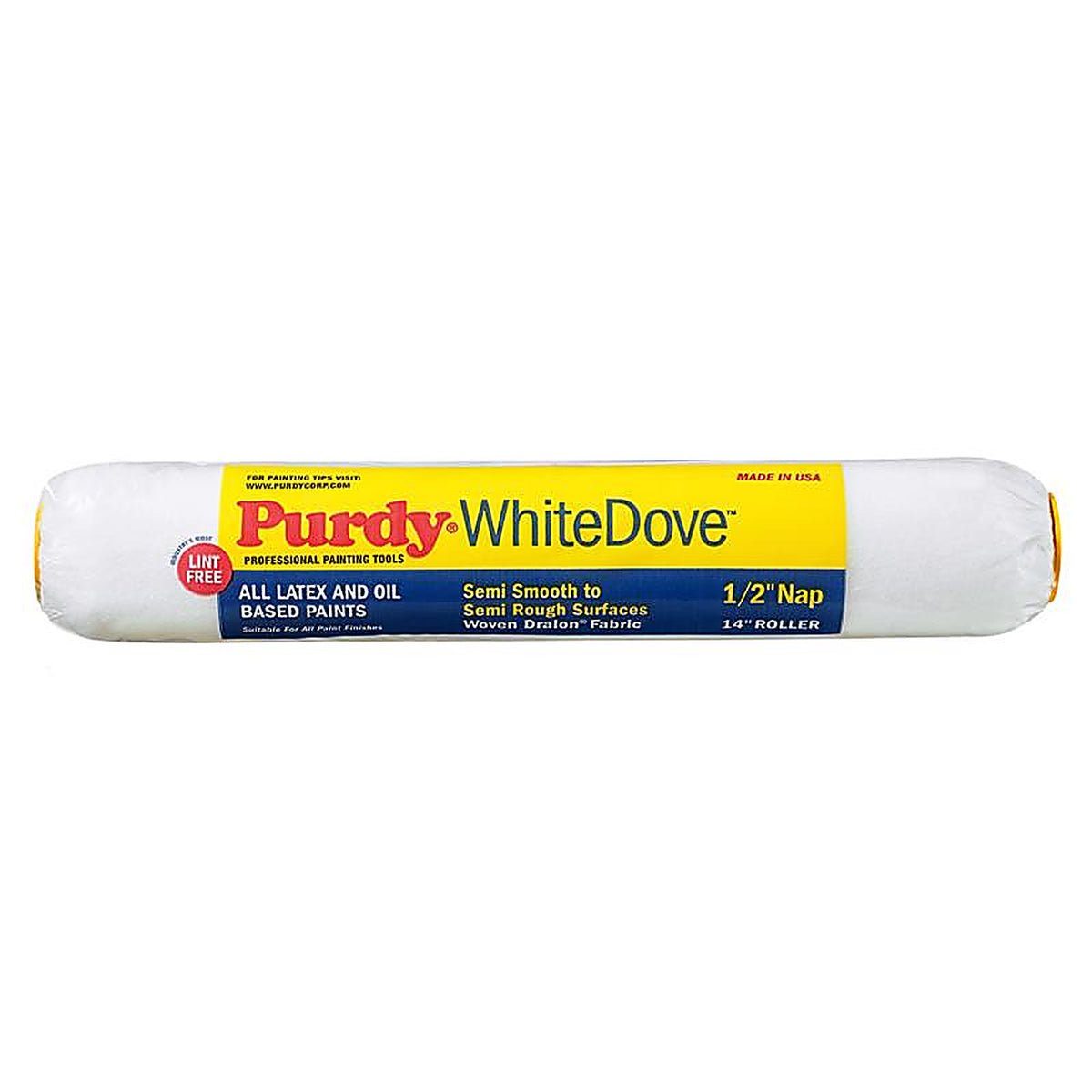 Purdy - 14A670143 - White Dove Dralon 14 in. W X 1/2 in. S Regular Paint Roller Cover 1 pk