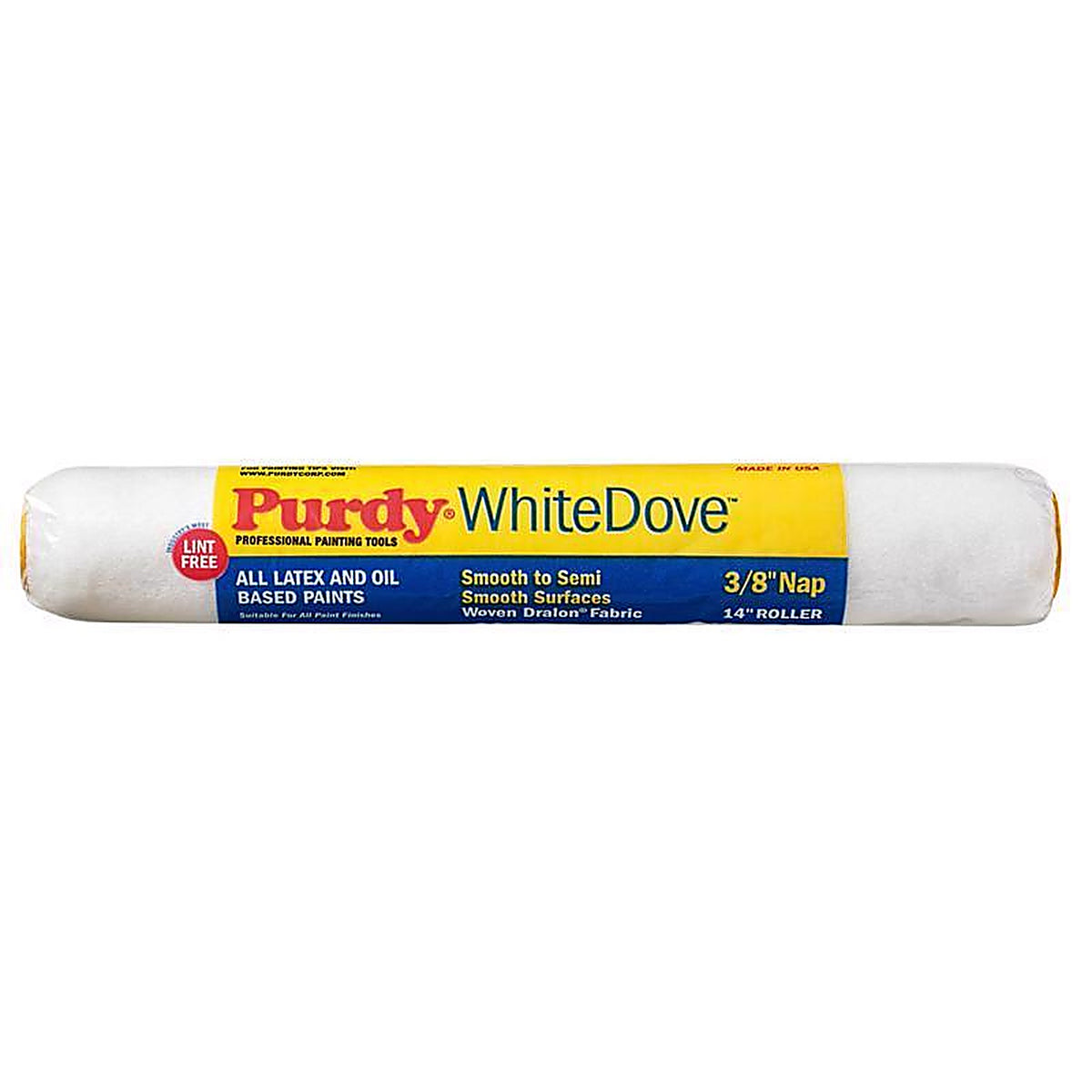Purdy - 14A670142 - White Dove Dralon 14 in. W X 3/8 in. S Regular Paint Roller Cover 1 pk