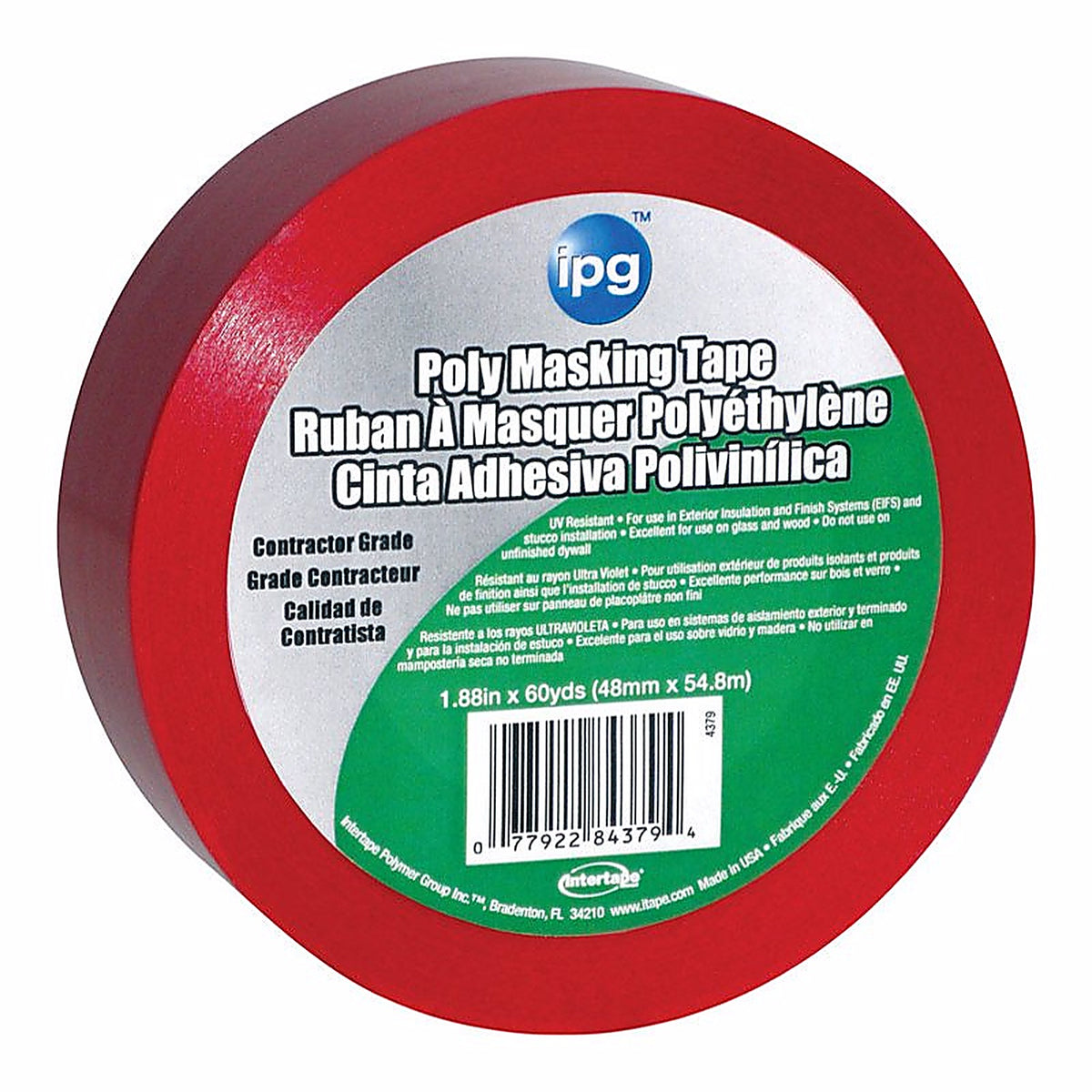 IPG - 4379PL - Stucco 1.88 in. W X 60 yd L Red Masking Tape