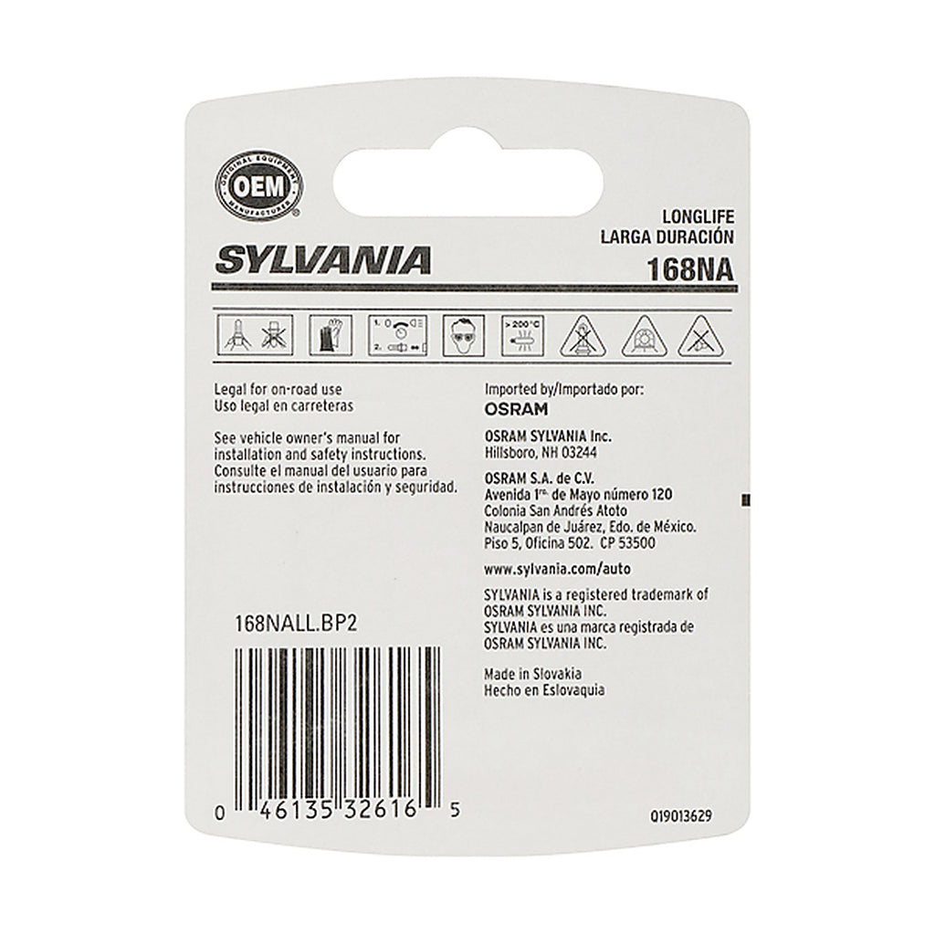 Sylvania - 168NALLBP2 - 168na Long Life Mini Bulb, 2 Pack