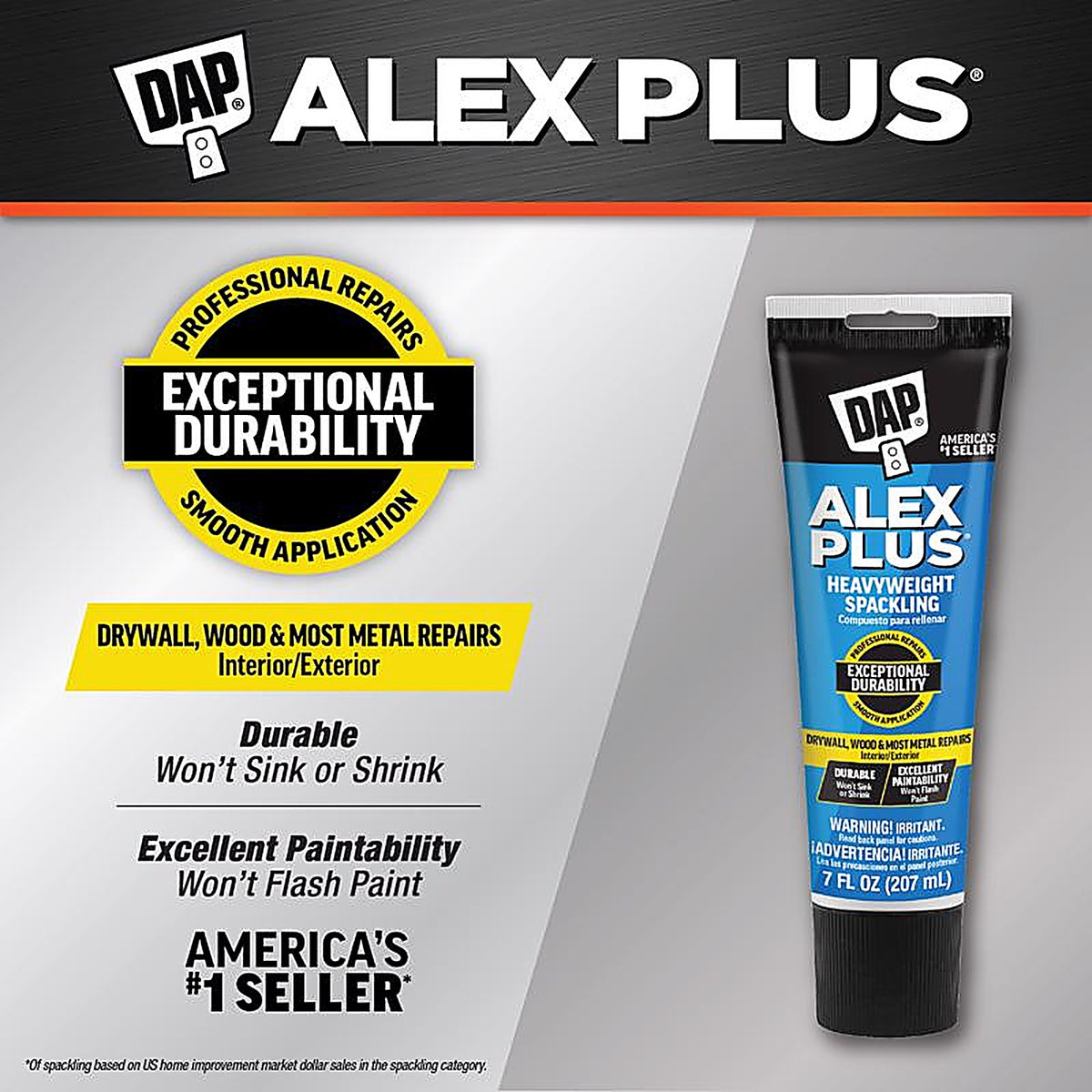DAP - 7079818744 - Alex Plus Ready to Use White Spackling Compound 7 oz