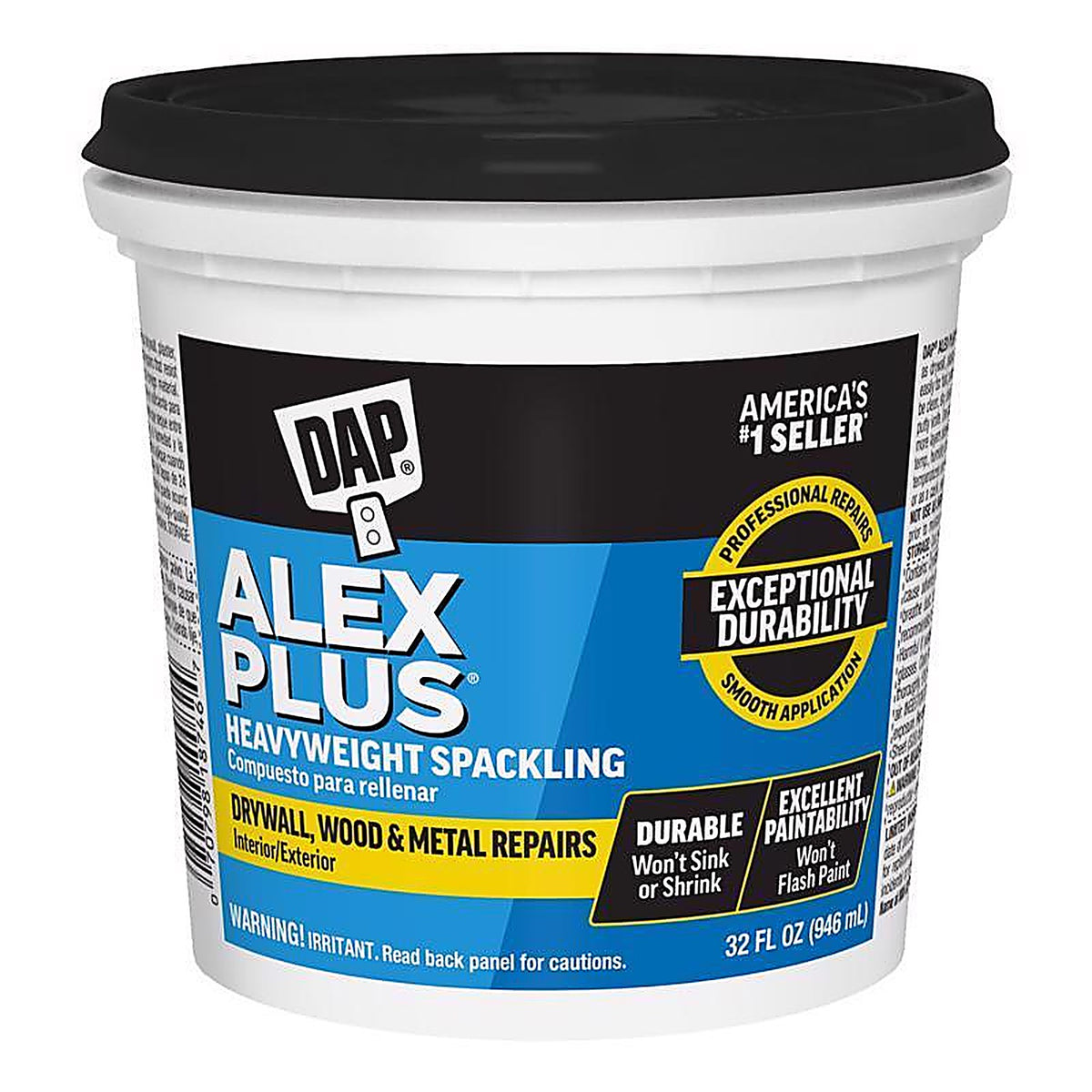 DAP - 7079818746 - Alex Plus Ready to Use White Spackling Compound 1 qt