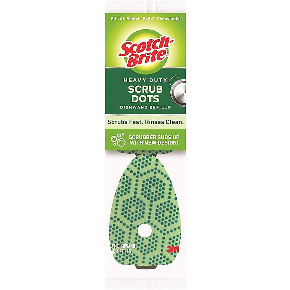 3M - 488-2-7 - Scotch-Brite Heavy Duty Sponge Refill For Dishwand 1.65 in. L - 2/Pack