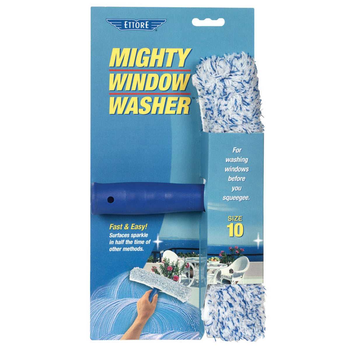 Ettore - 50010 - Mighty Window Washer 10 in. Plastic Window Squeegee