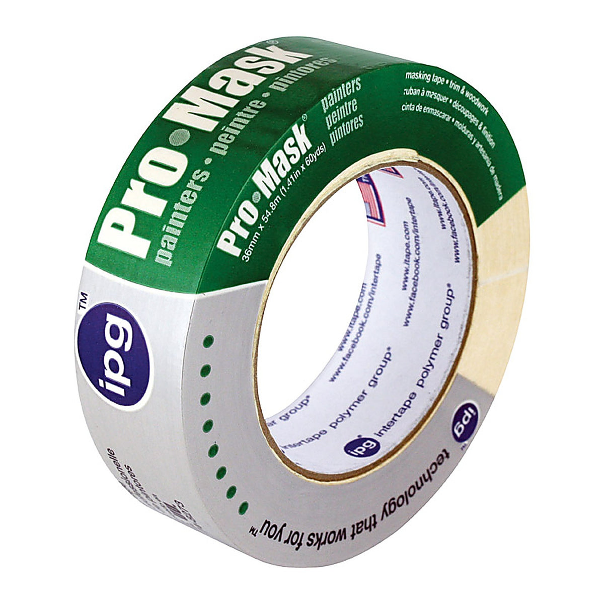 IPG - 5203-1.5 - Pro-Mask 1.41 in. W X 60 yd L Beige Masking Tape