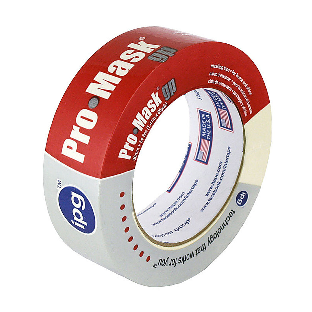 IPG - 5102-1.5 - Pro-Mask 1.41 in. W X 60 yd L Beige Masking Tape