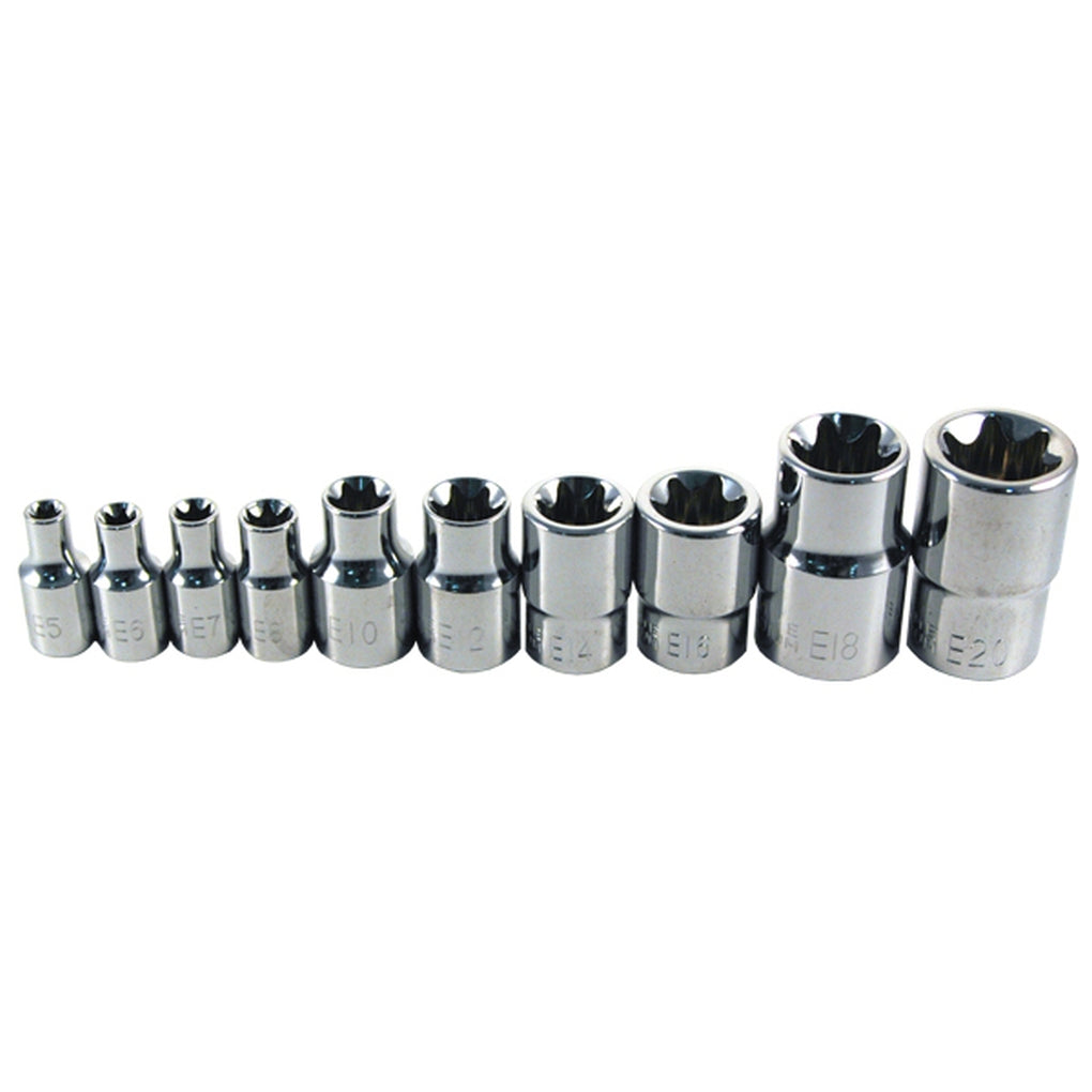ATD - 178 - 1/4, 3/8 and 1/2 Dr. Star Socket Set, 10 pc.