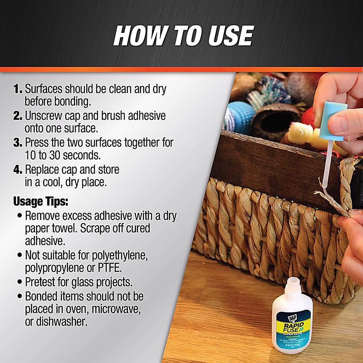 DAP - 7079800173 - Rapid Fuse High Strength Glue All Purpose Brush On 0.56 oz