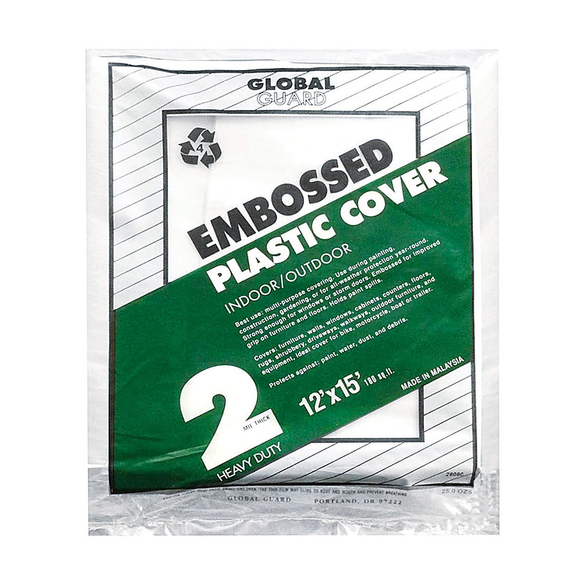 Premier - 28080 - GlobalGuard 12 ft. W X 15 ft. L X 2 mil Plastic Drop Cloth 1 pk