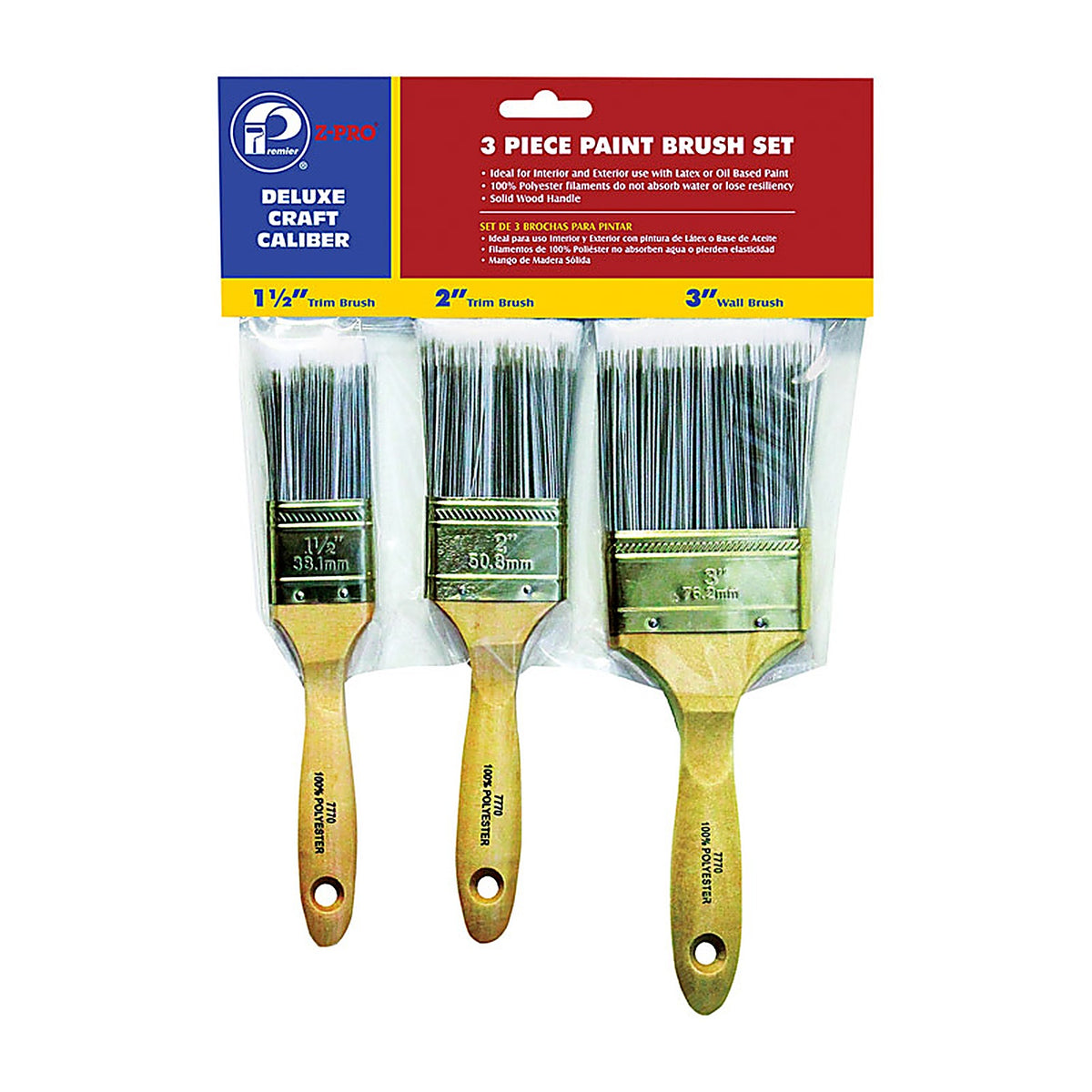 Premier - 7770-3P - Z-Pro Flat Paint Brush Set