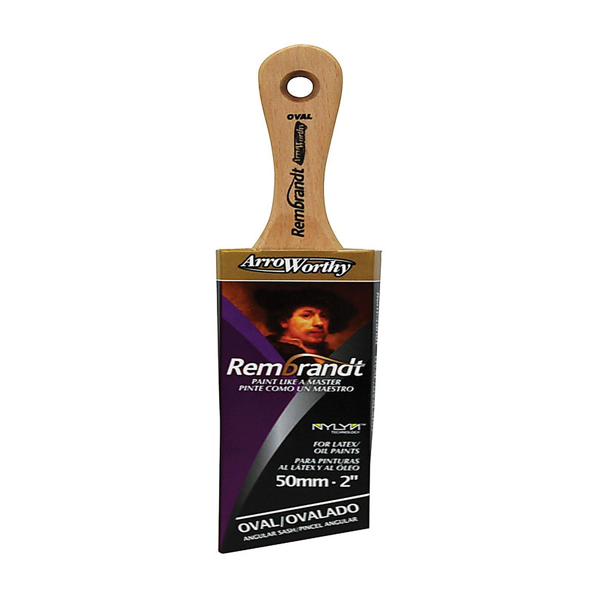 Arroworthy - 64882 - Rembrandt 2 in. W Semi-Oval Angle Paint Brush