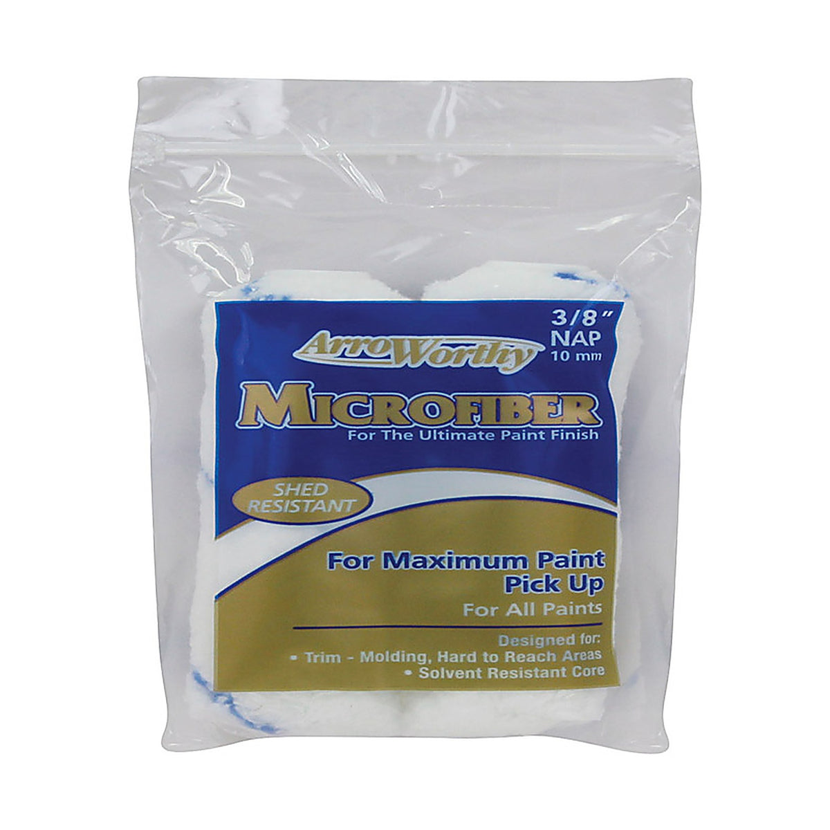 ArroWorthy - 4-MFR3T/P - Microfiber 4 in. W X 3/8 in. Mini Paint Roller Cover 2 pk