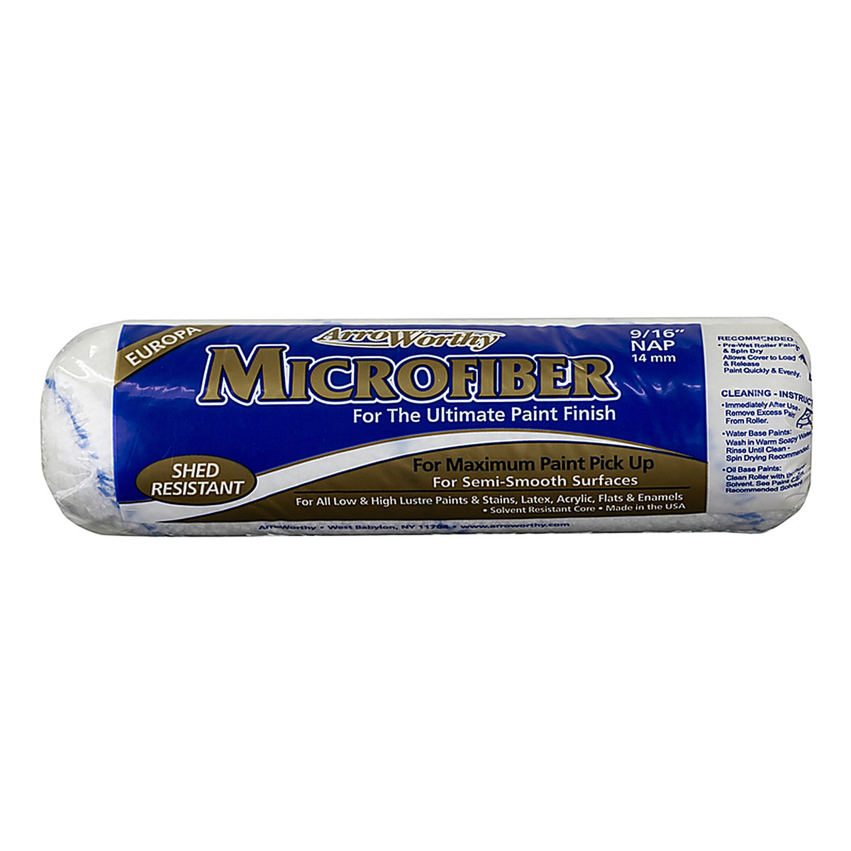 Arroworthy - 9MFR4 - Microfiber 9 in. W x 9/16 in. Paint Roller Cover - 1/Pack