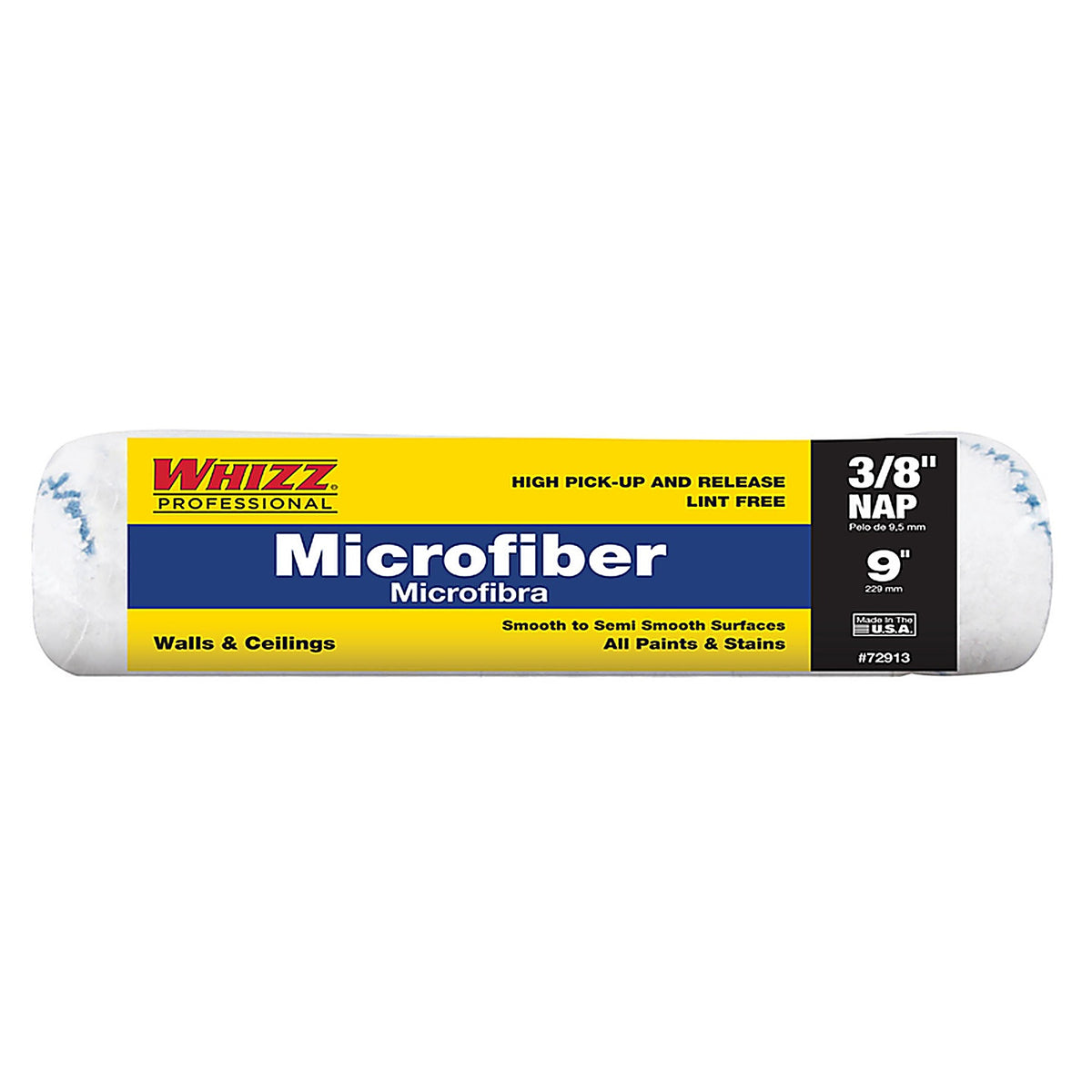 Whizz - 72913 - Microfiber 9 in. W X 3/8 in. Cage Paint Roller Cover 1 pk
