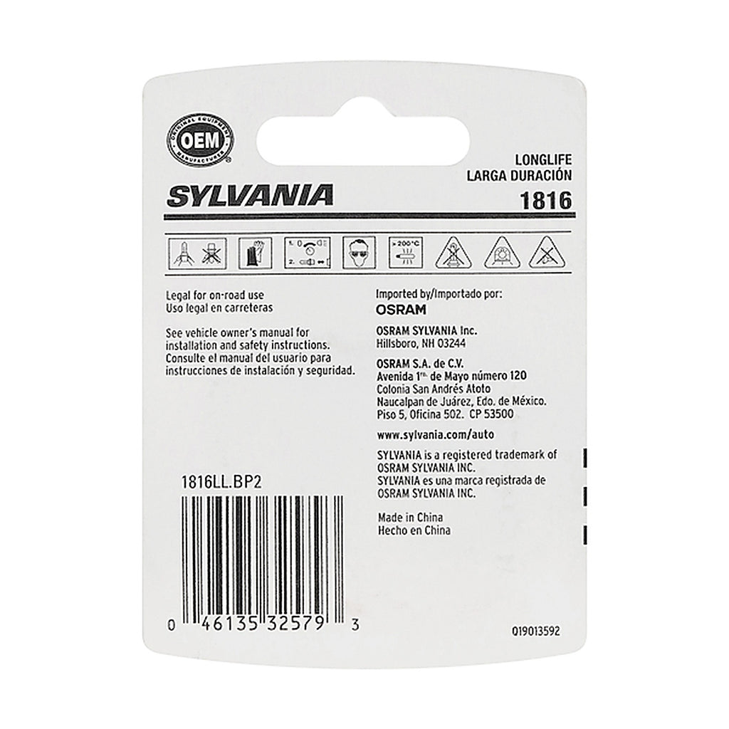 Sylvania - 1816LLBP2 - 1816 Long Life Mini Bulb, 2 Pack
