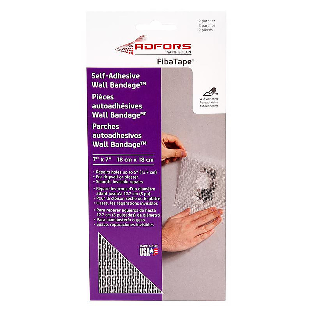 Saint-Gobain - FDW6570-U - FibaTape Wall Bandage 7 in. L X 7 in. W Fiberglass Mesh White Self Adhesive Wall