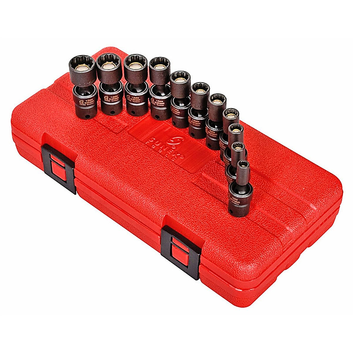 Sunex Tools - 1825 - 1/4 in Drive 12 Pt. Metric Magnetic Universal Impact Socket Set, 11 Pc.