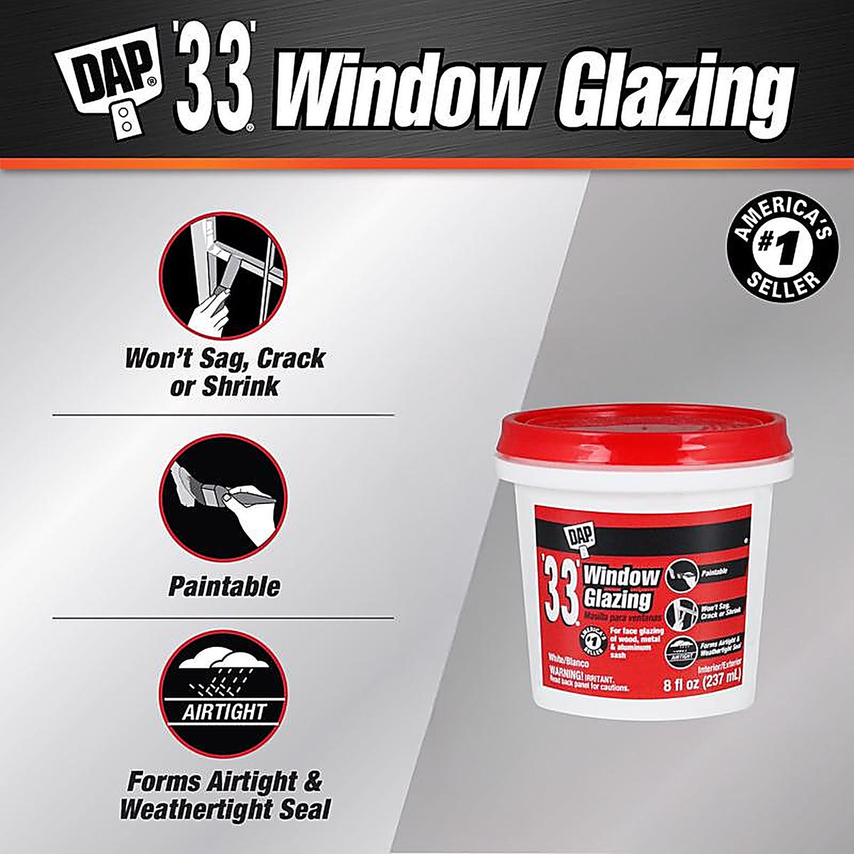 DAP - 7079812120 - White Glazing Compound 0.5 pt