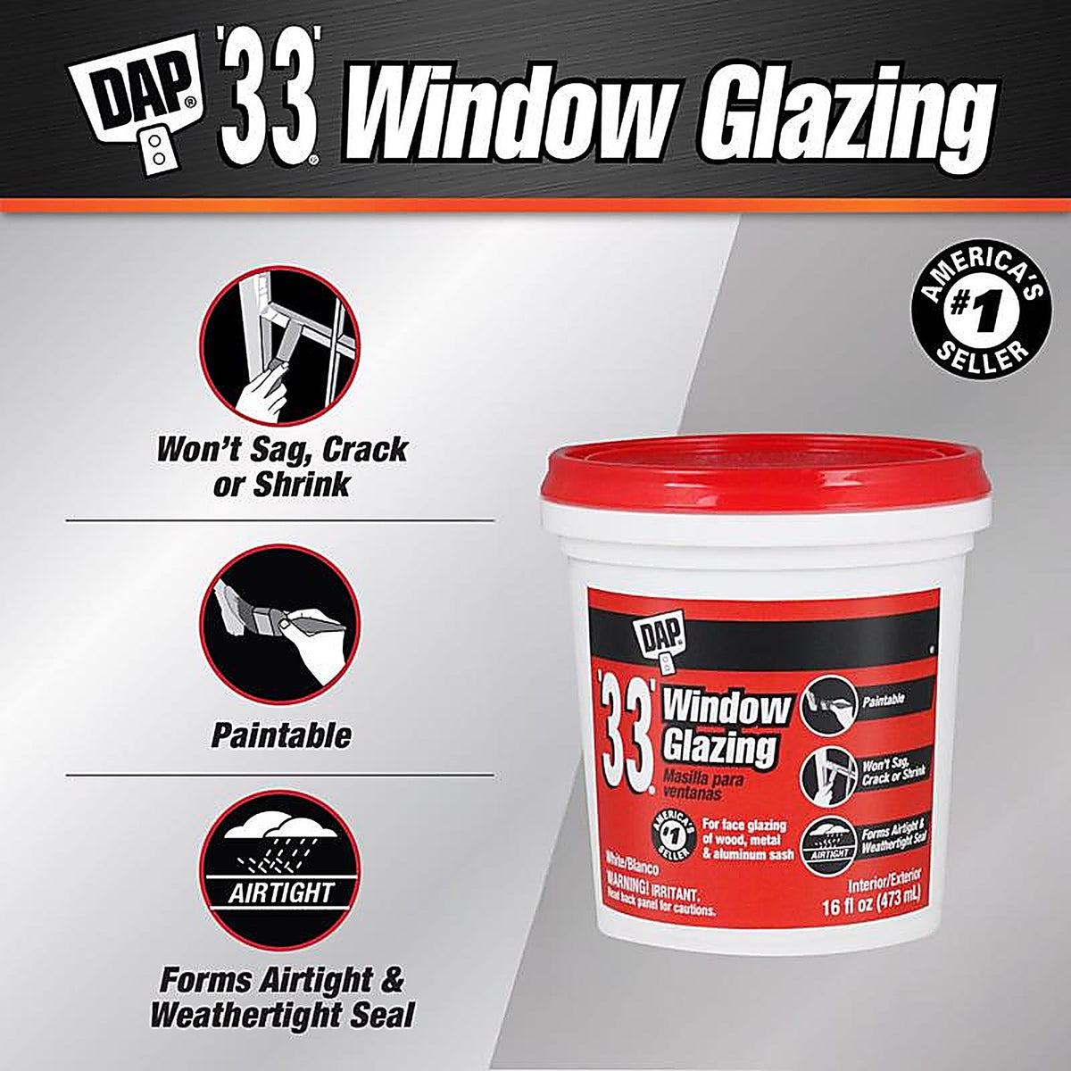 DAP - 7079812121 - White Glazing Compound 1 pt