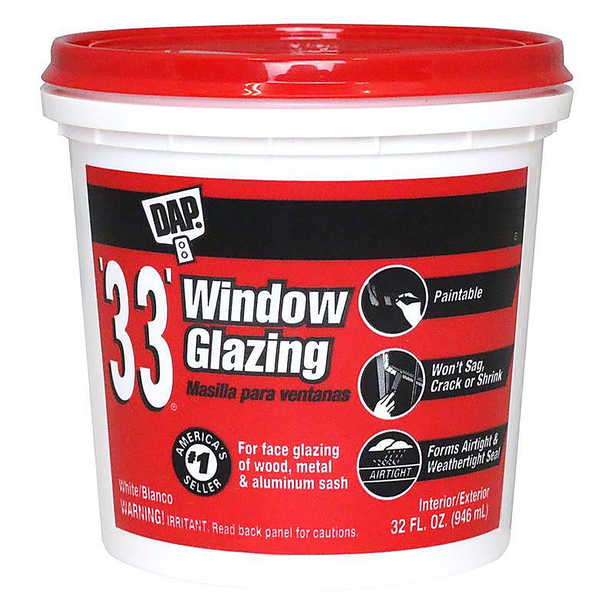 DAP - 7079812122 - White Glazing Compound 1 qt