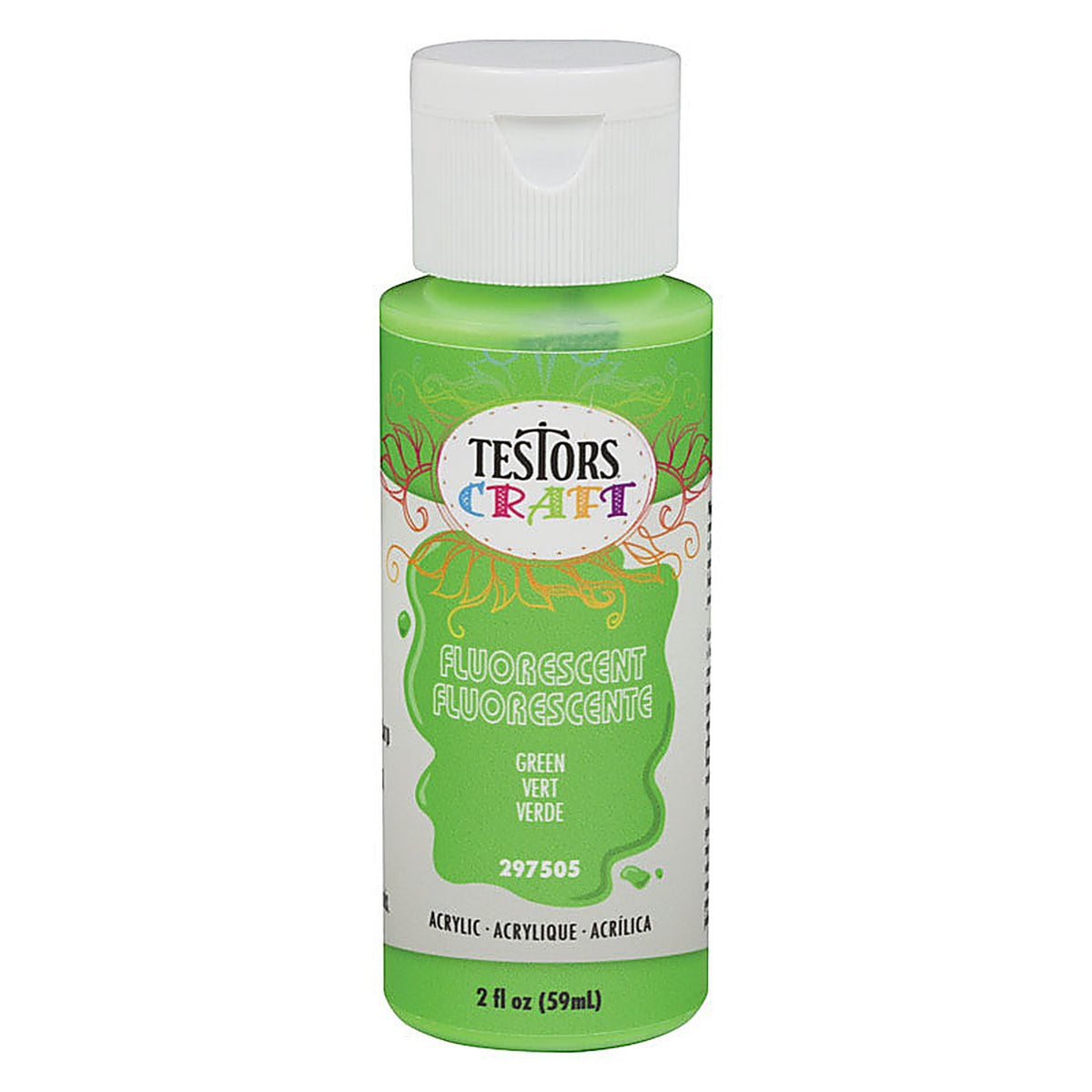 Rust-Oleum - 297505 - Testors Craft Fluorescent Green Water-Based Paint Interior 2 oz