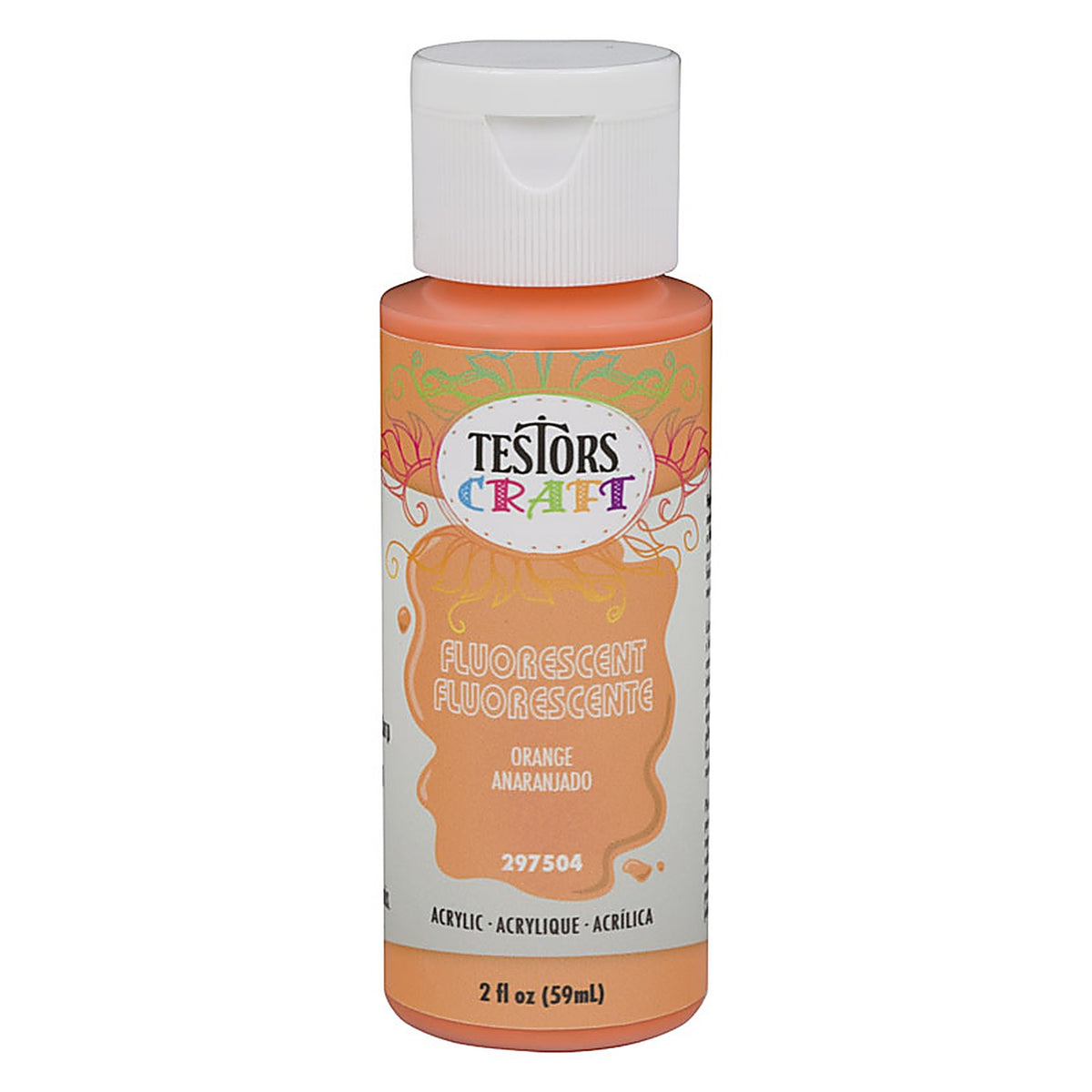 Rust-Oleum - 297504 - Testors Craft Fluorescent Orange Water-Based Paint Interior 2 oz