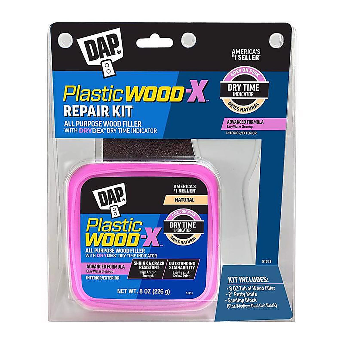 DAP - 7079800596 - Plastic Wood-X Natural Wood Filler 8 oz