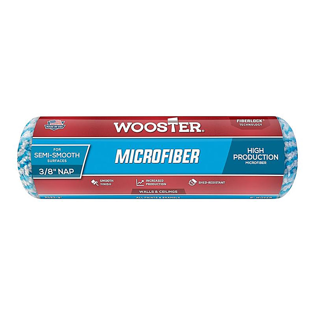 Wooster - R523-9 - Microfiber 9 in. W x 3/8 in. Regular Paint Roller Cover - 1/Pack