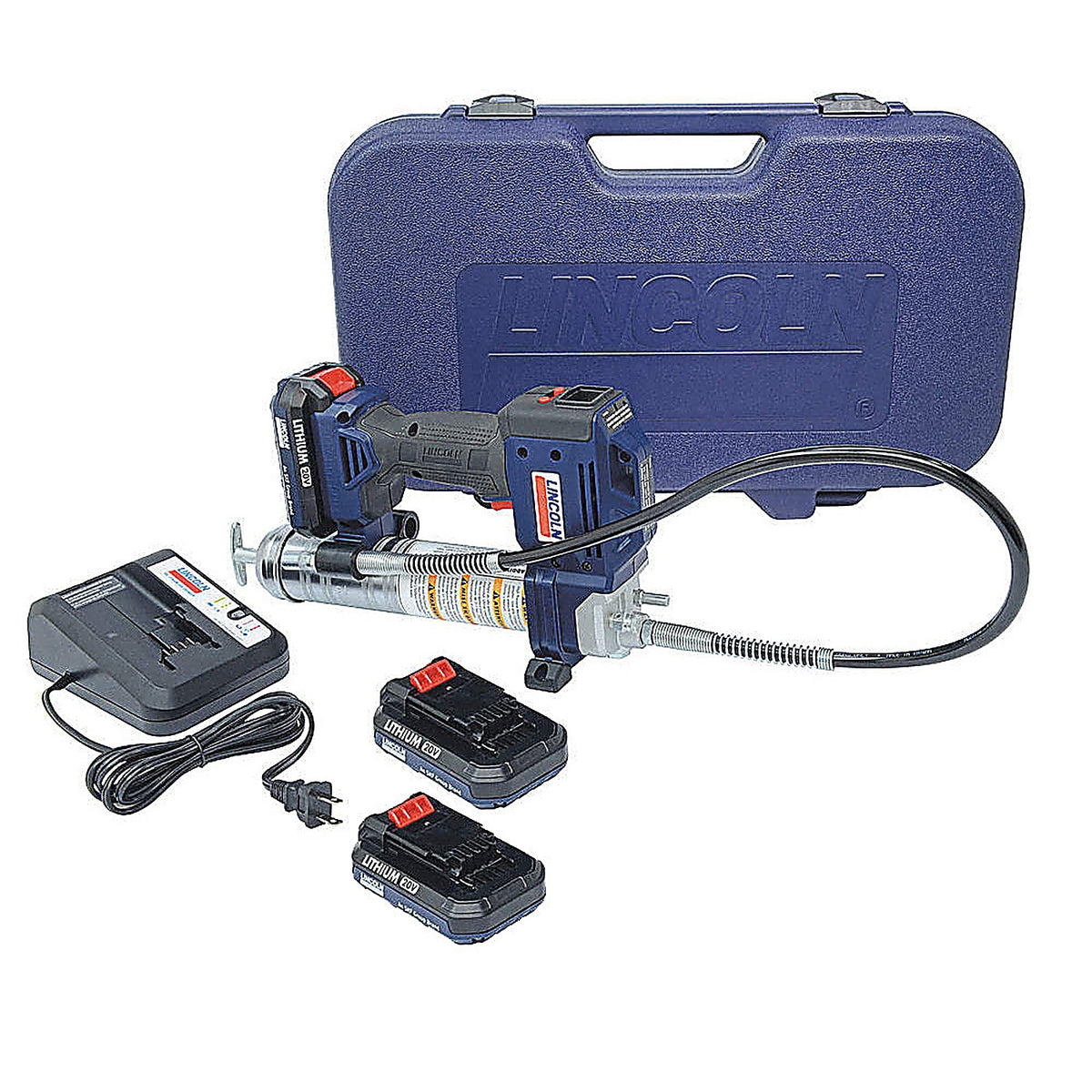 Lincoln - 1884 - Powerluber Dual Battery ﻿2-Speed 20V Li-Ion Grease Gun with AC Charger & (2) Batteries