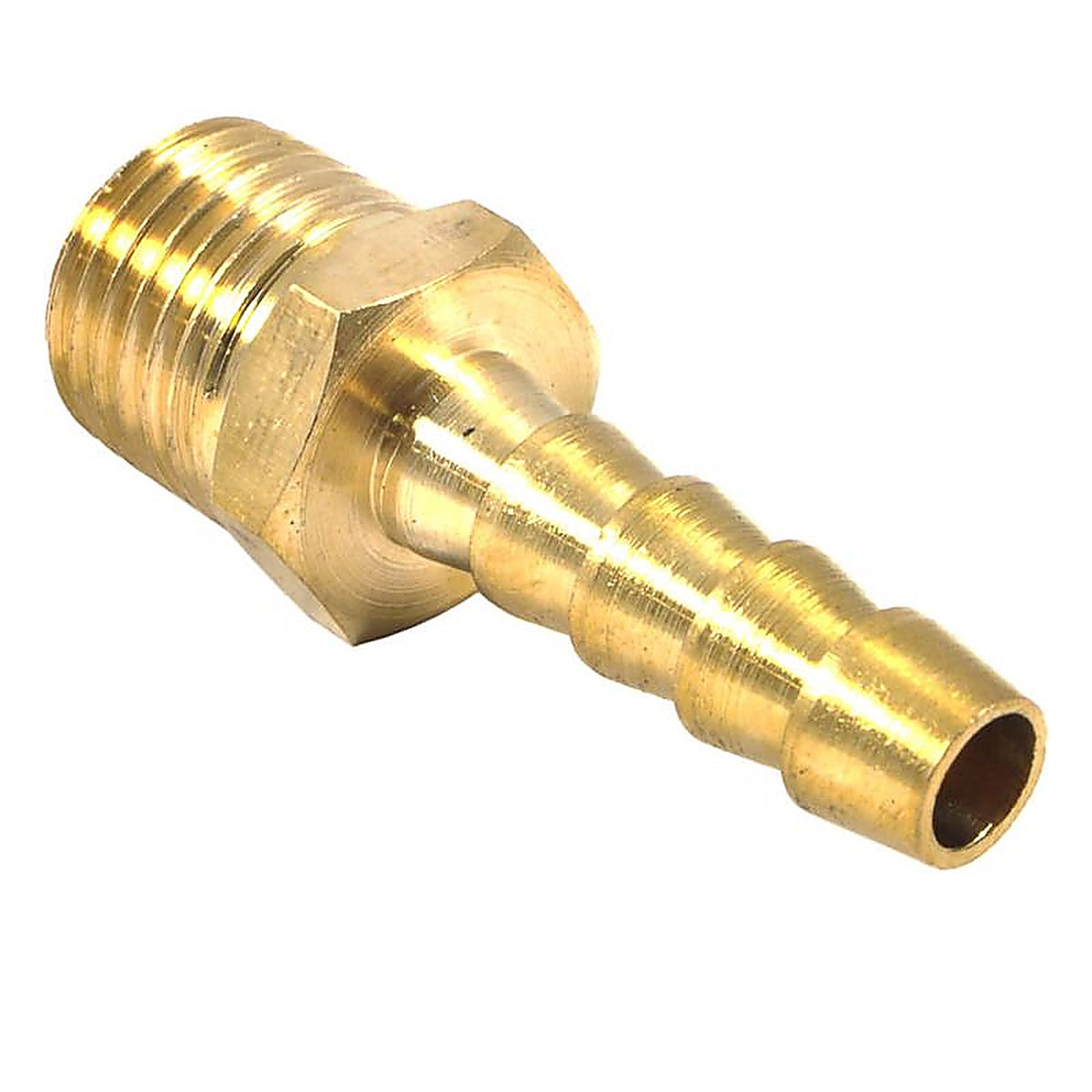 Forney - 75360 - Brass Air Hose End 1/4 in. Male 1 X 1/4 in. 2 Hose Barb 1 pc