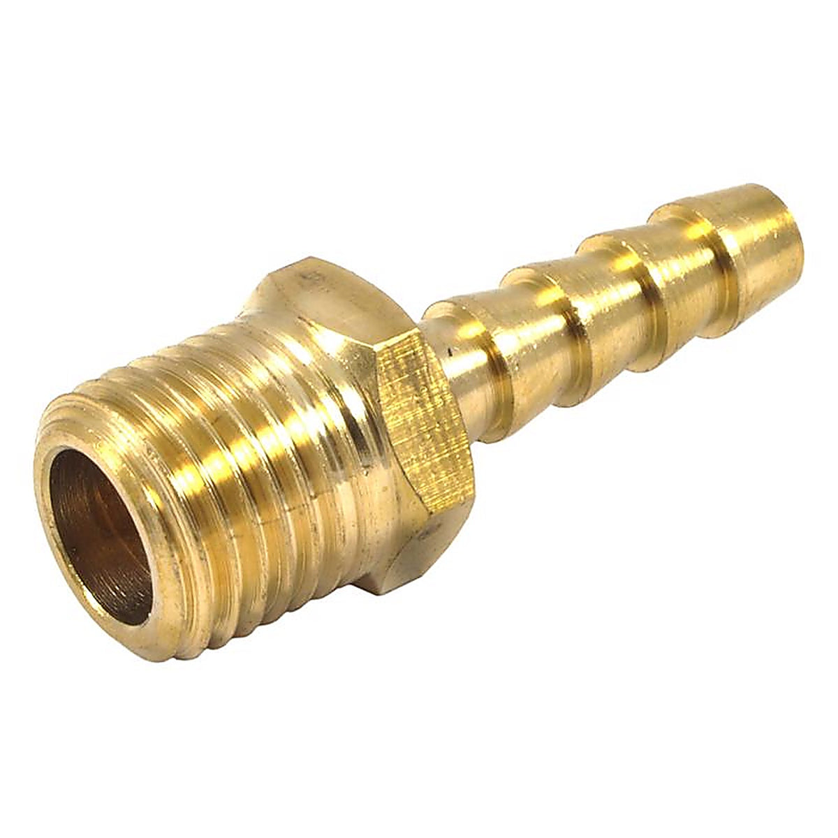 Forney - 75360 - Brass Air Hose End 1/4 in. Male 1 X 1/4 in. 2 Hose Barb 1 pc
